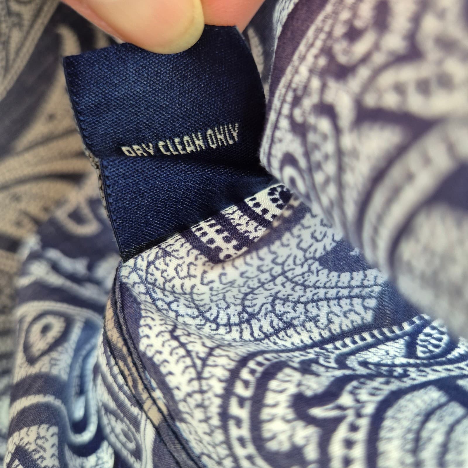 Robert Graham Men L Paisley Embroidered Button-Up Shirt Long Sleeve Cotton Blue - Thumbnail 12