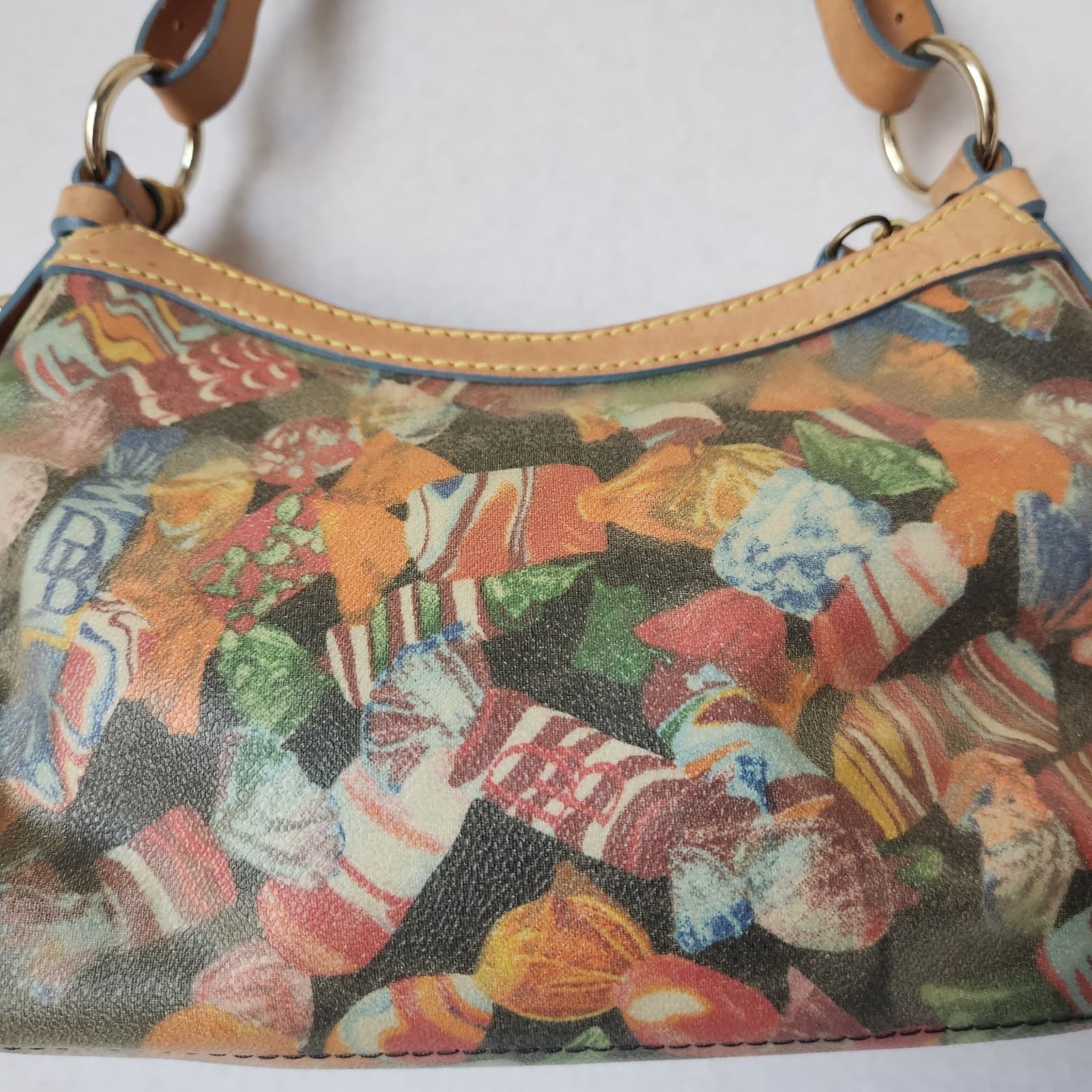 Dooney & Bourke Leather Multicolor Candy Printed Shoulder Bag - Thumbnail 8