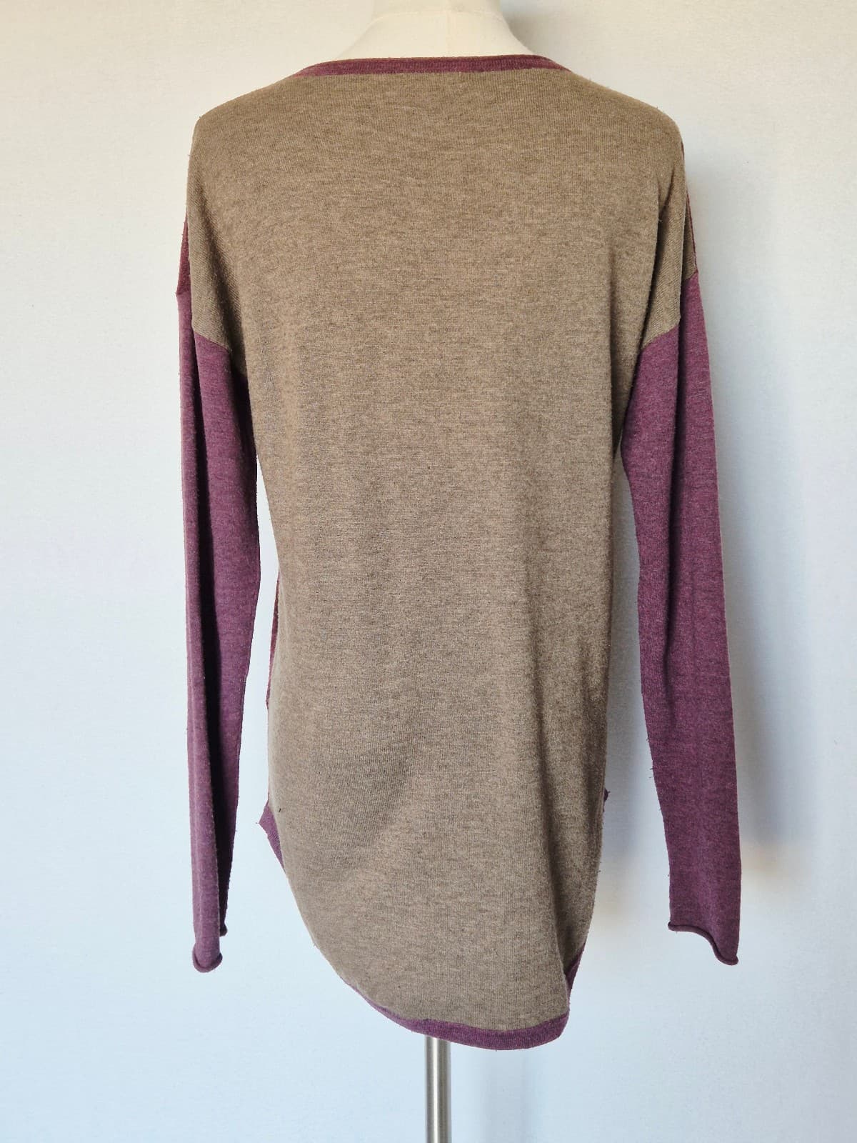 Smartwool Women's S Shadow Pine Wool Blend Sweater Crewneck Purple Colorblock - Thumbnail 4