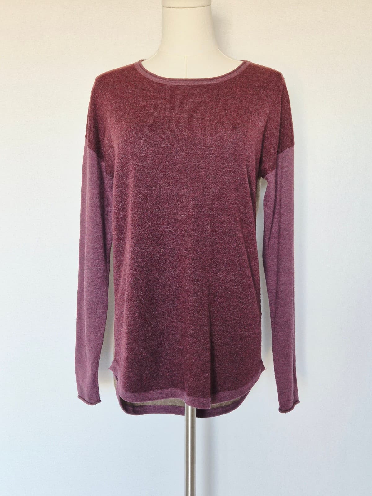 Smartwool Women's S Shadow Pine Wool Blend Sweater Crewneck Purple Colorblock
