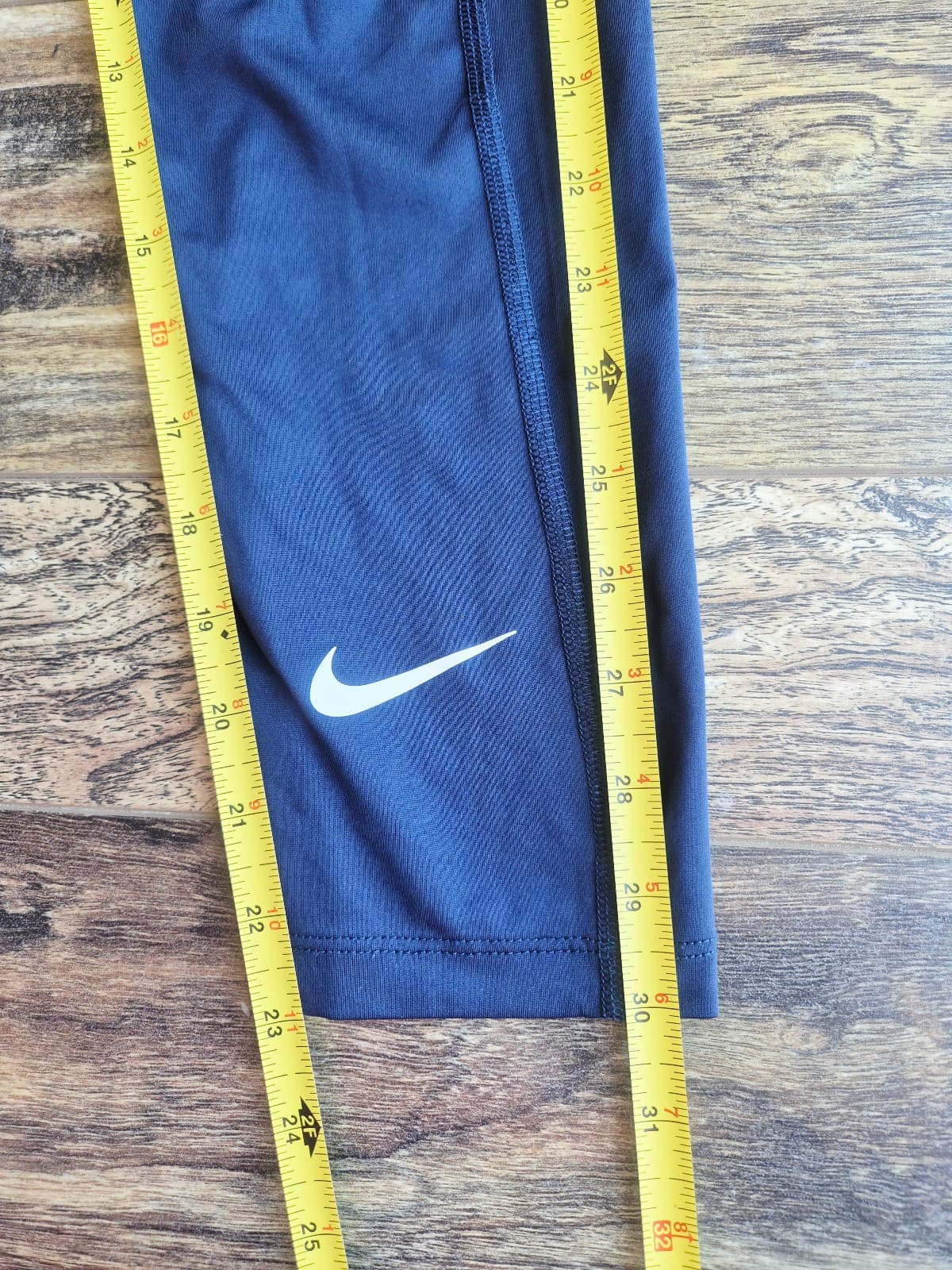 Nike Pro Dri Fit Compression 3/4 Training Tights Side Pocket Navy Blue Men's L - Thumbnail 12