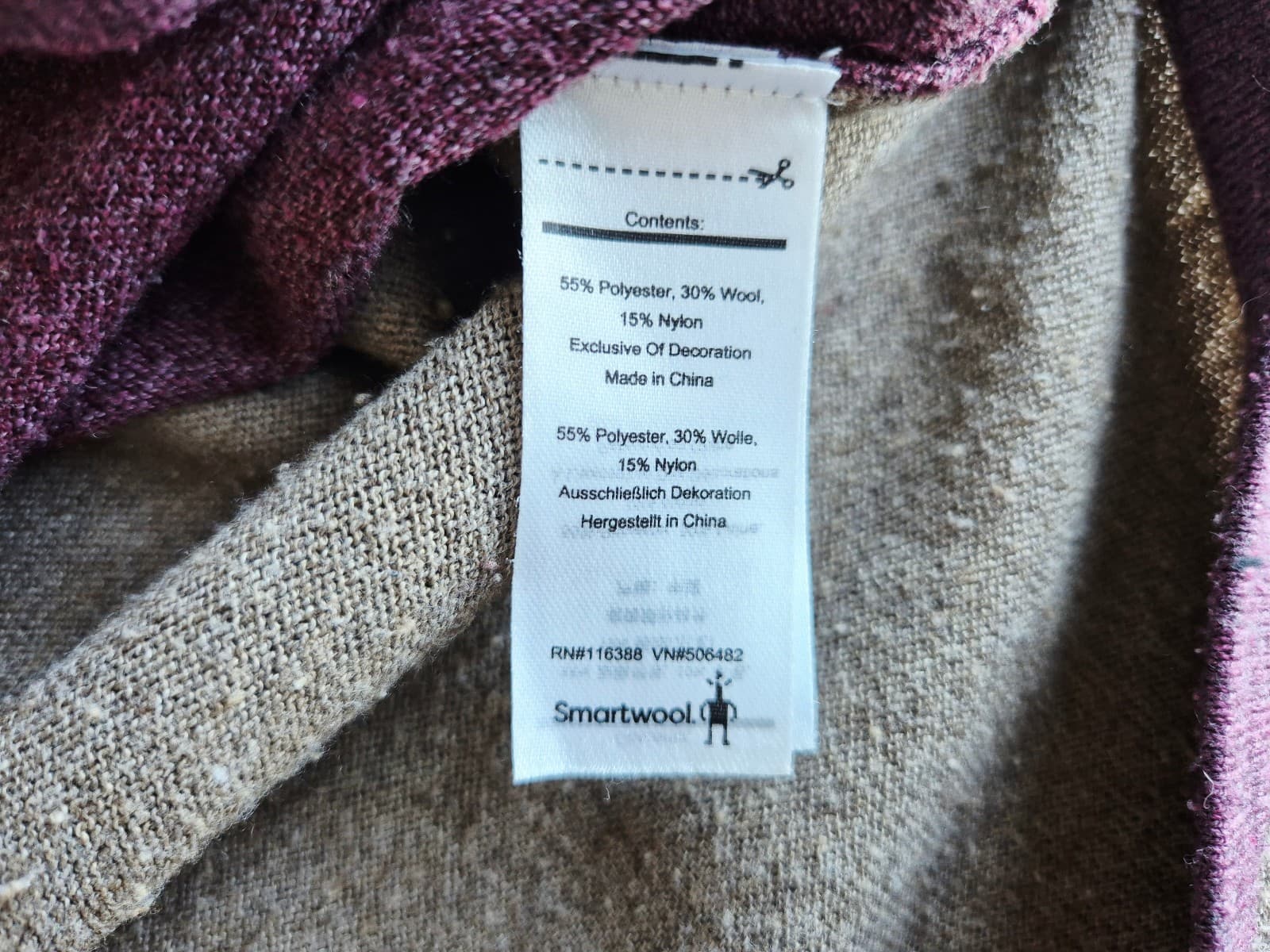 Smartwool Women's S Shadow Pine Wool Blend Sweater Crewneck Purple Colorblock - Thumbnail 6