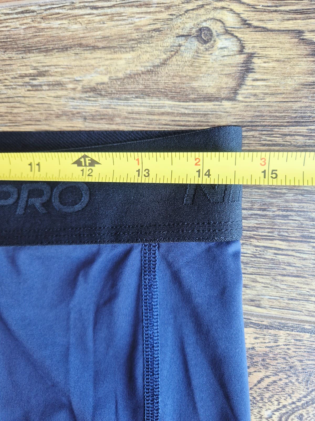 Nike Pro Dri Fit Compression 3/4 Training Tights Side Pocket Navy Blue Men's L - Thumbnail 11