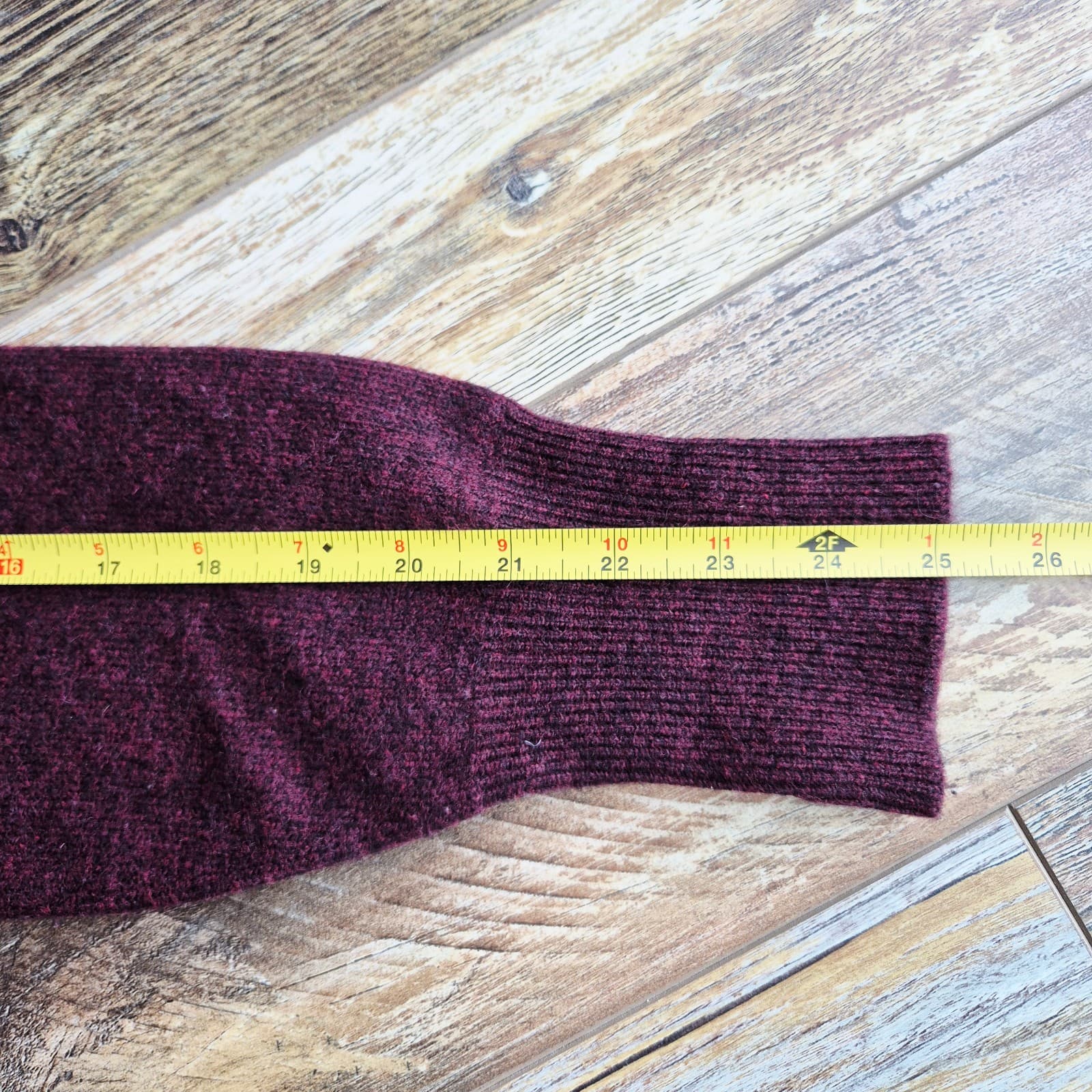 Vintage Ballantyne Of Peebles Scotland Cashmere Argyle V-Neck Sweater Red Sz.40" - Thumbnail 8