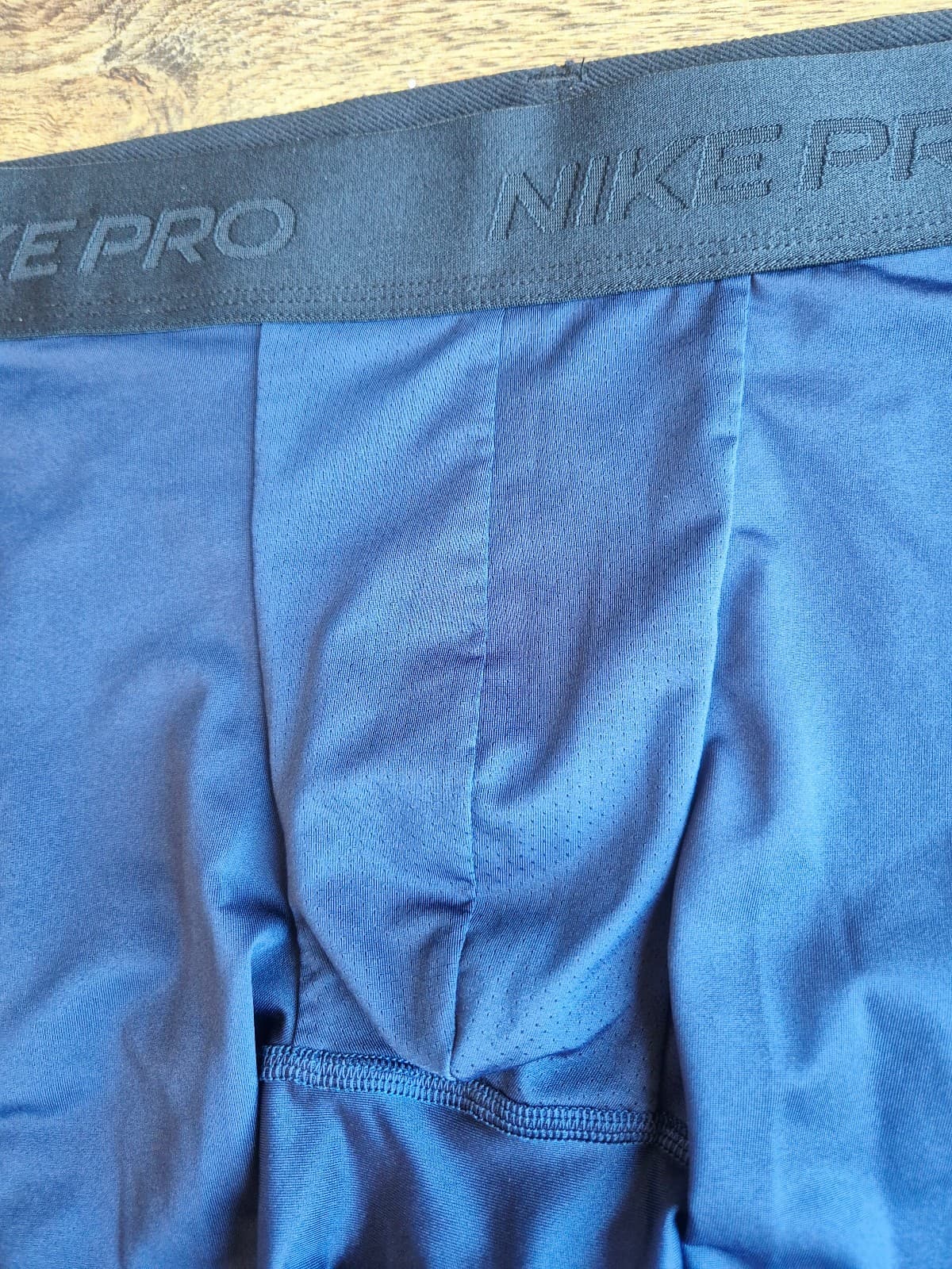 Nike Pro Dri Fit Compression 3/4 Training Tights Side Pocket Navy Blue Men's L - Thumbnail 8