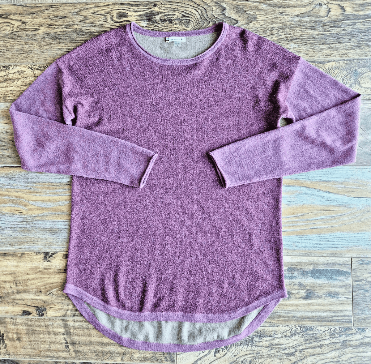 Smartwool Women's S Shadow Pine Wool Blend Sweater Crewneck Purple Colorblock - Thumbnail 3