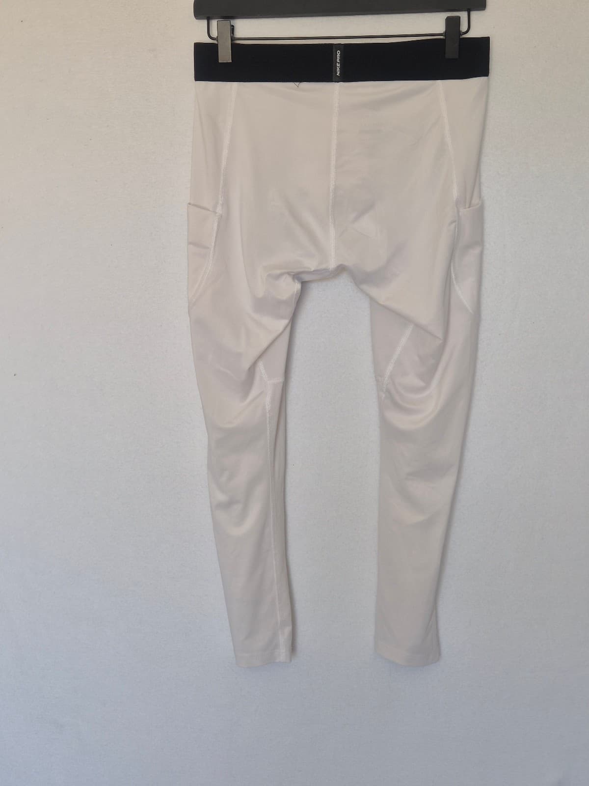 Nike Pro Dri Fit Compression 3/4 Training Tights Side Pocket White Men's L - Thumbnail 10