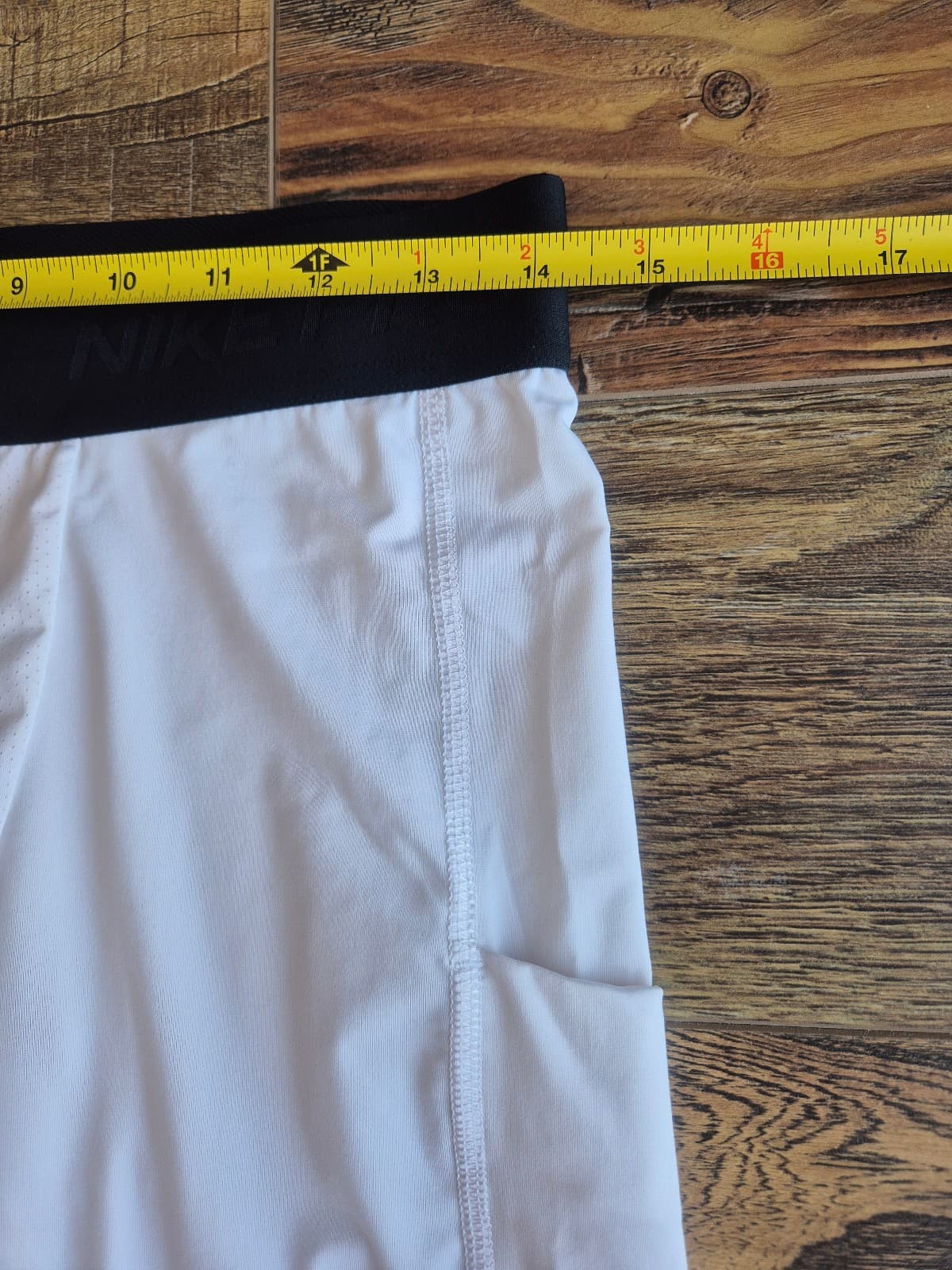 Nike Pro Dri Fit Compression 3/4 Training Tights Side Pocket White Men's L - Thumbnail 13