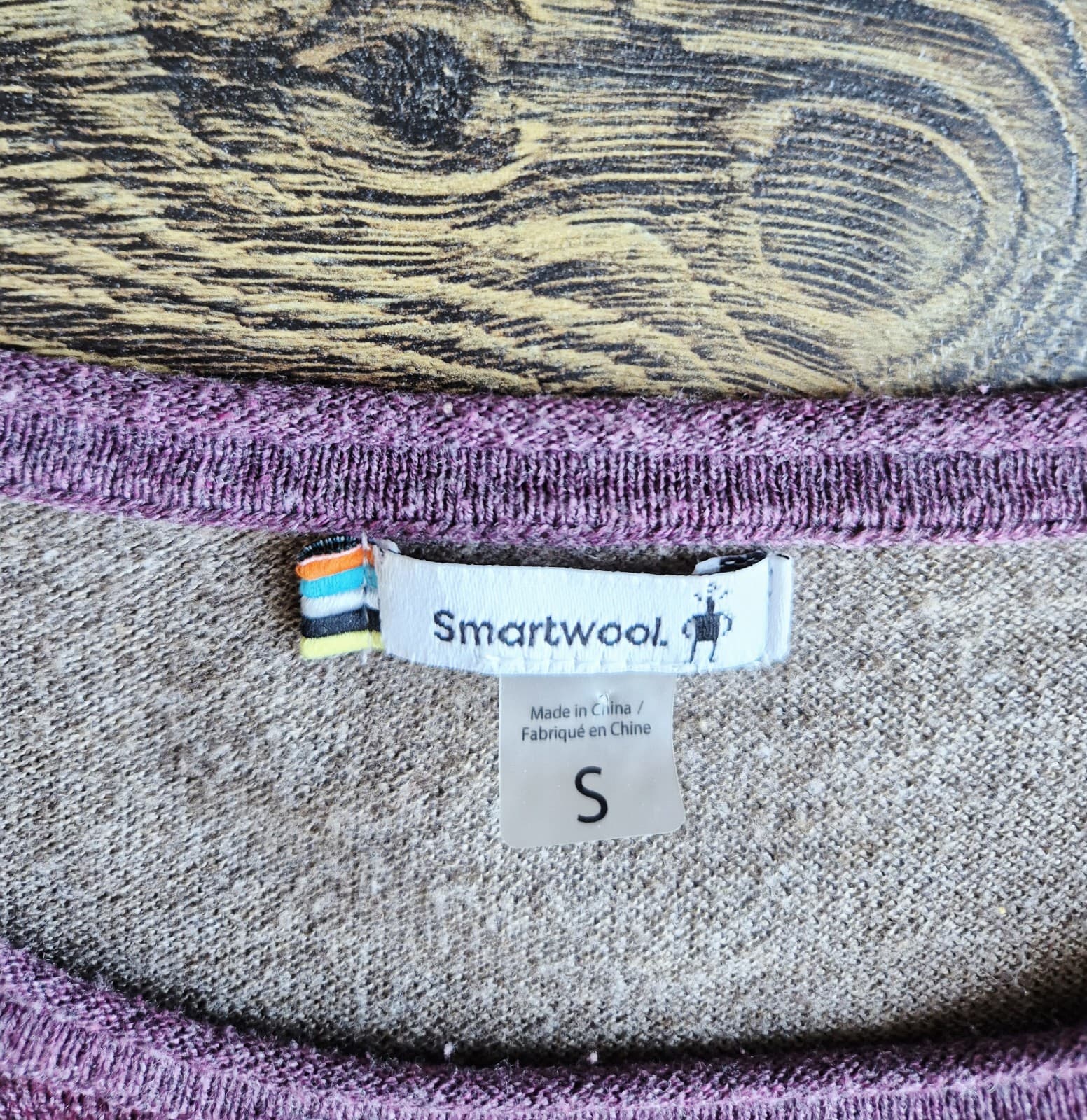 Smartwool Women's S Shadow Pine Wool Blend Sweater Crewneck Purple Colorblock - Thumbnail 5