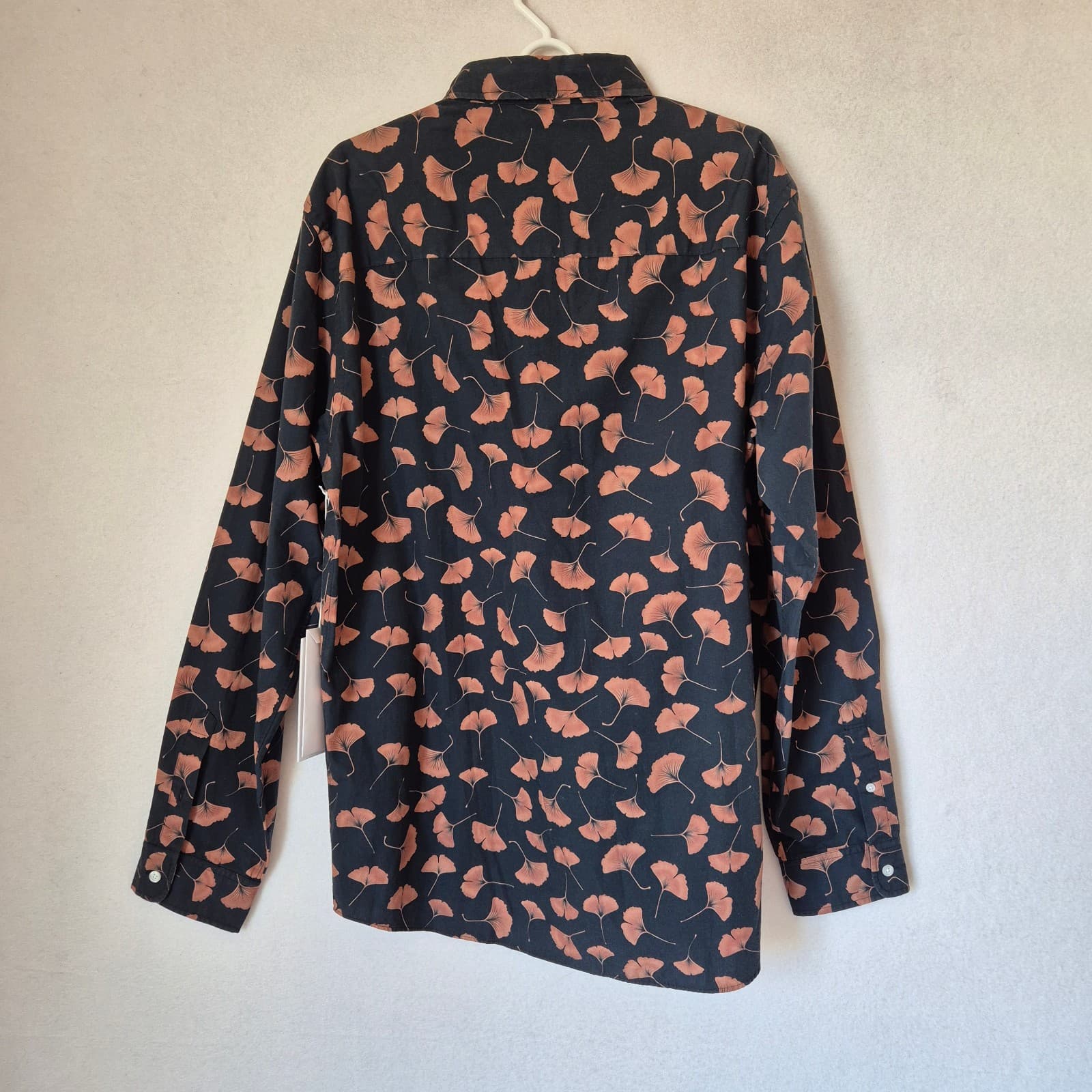 NWT Saturdays NYC Men's XL Crosby Ginkgo Shirt Button-Down Long Sleeve Midnight - Thumbnail 7