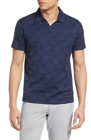 Robert Barakett Troy Open Collar Jacquard Polo Shirt Short Sleeve Green Mens XXL - Thumbnail 3