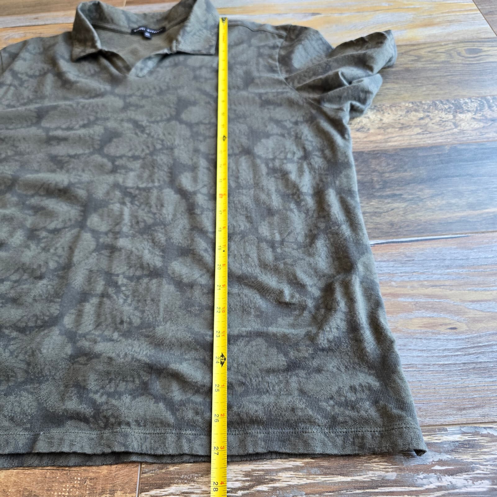 Robert Barakett Troy Open Collar Jacquard Polo Shirt Short Sleeve Green Mens XXL - Thumbnail 10