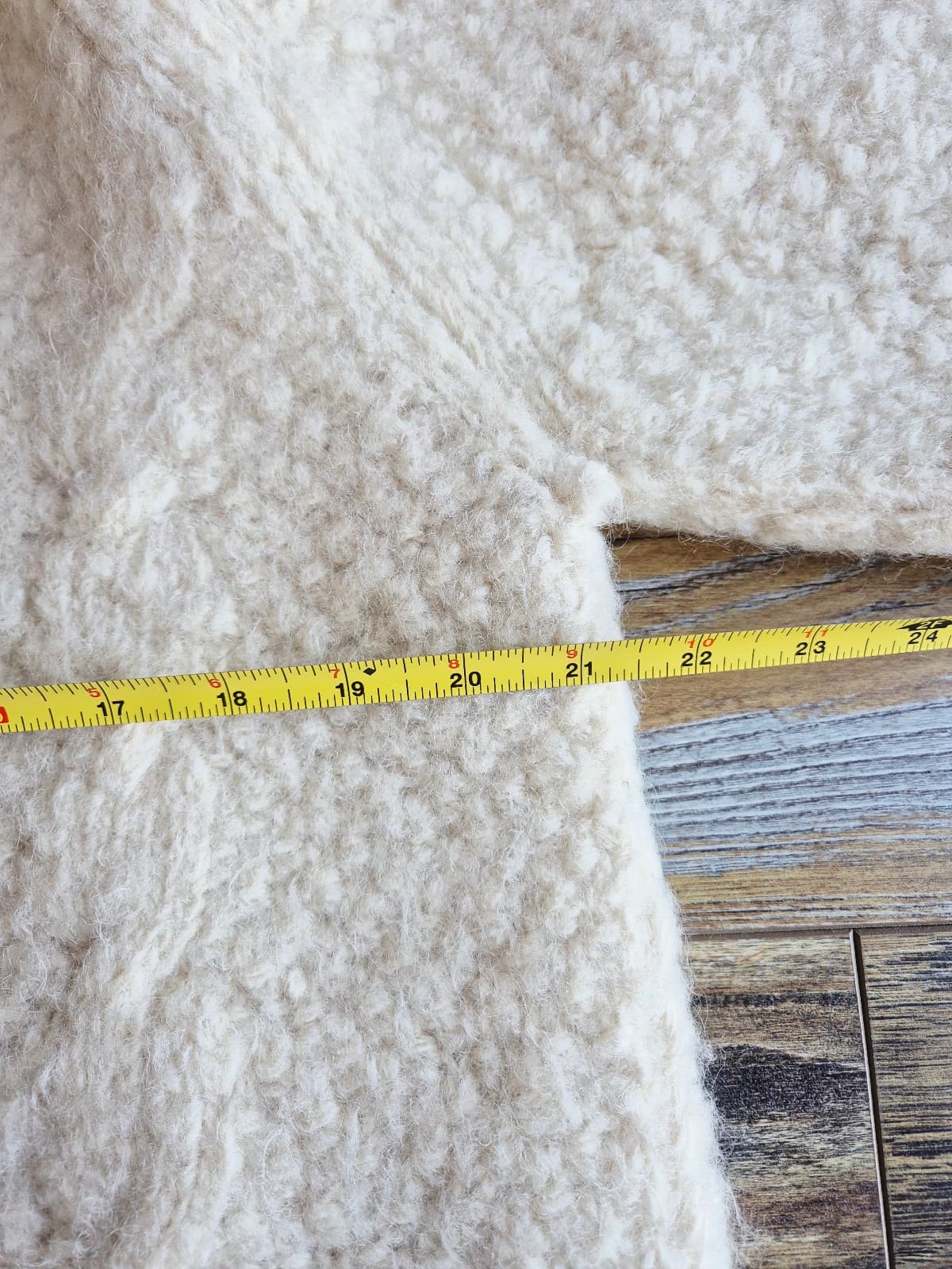 Vintage Nepalnese Wool Chunky Cable Knit Fisherman Crew Sweater Ivory Bust 42" - Thumbnail 9