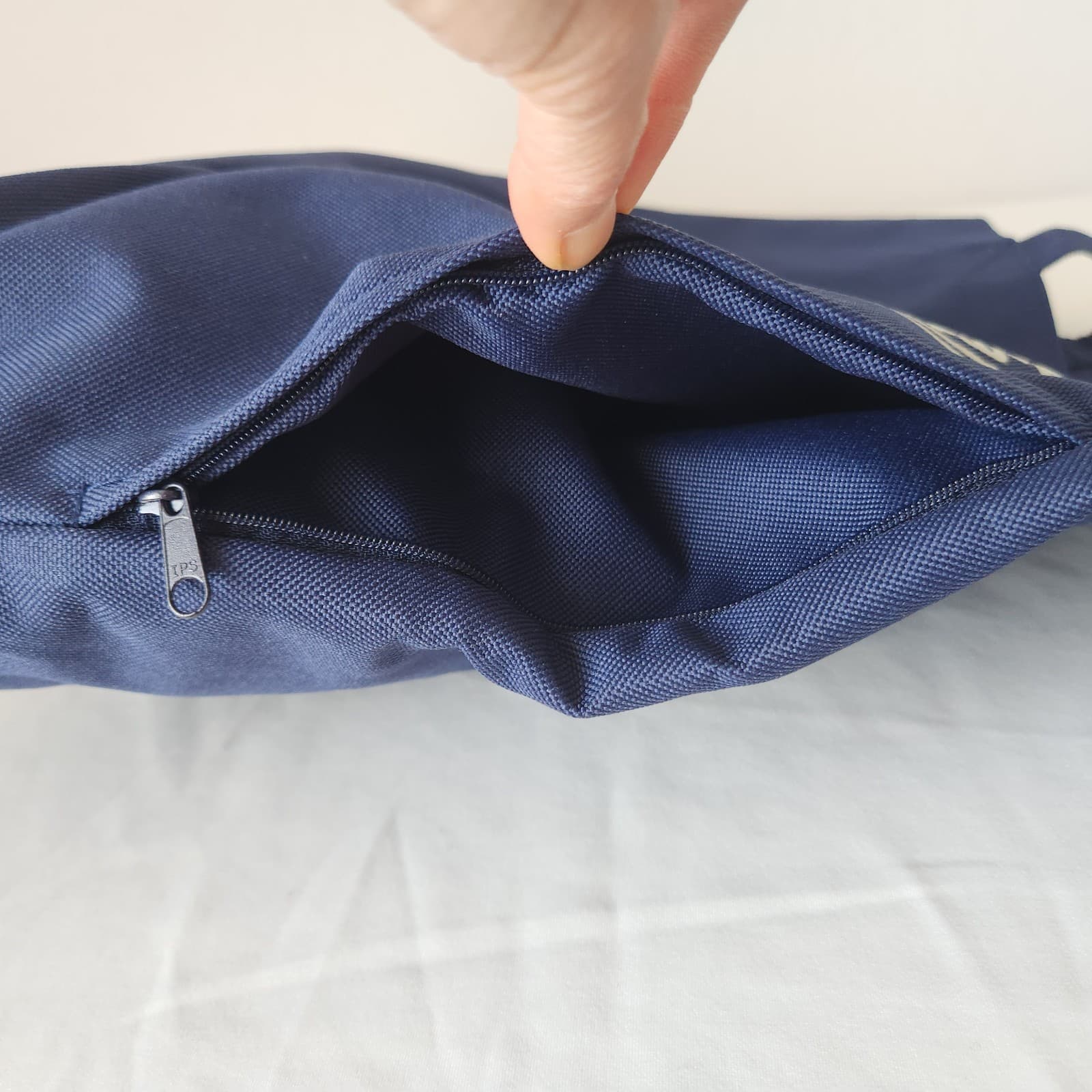 NWT Kingyo Sukui Pincponc Japanese Canvas Tote Shoulder Bag Side-Pocket Navy - Thumbnail 8