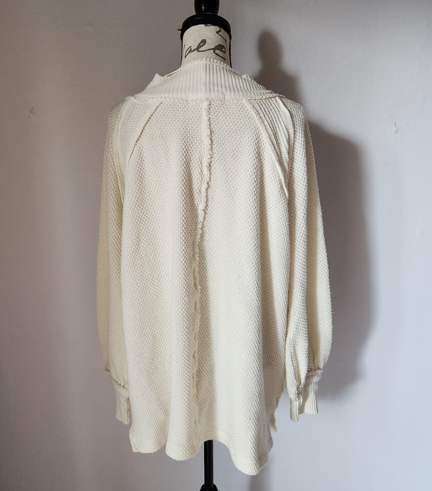 We The Free Shes A Keeper Tunic Sweater Long Sleeve Waffle Knit Ivory Women's M - Thumbnail 7