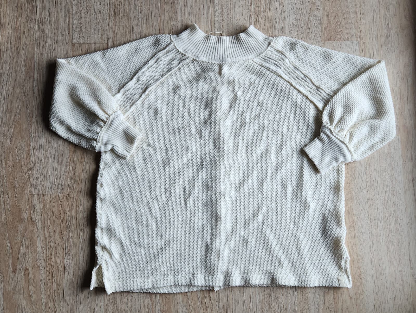 We The Free Shes A Keeper Tunic Sweater Long Sleeve Waffle Knit Ivory Women's M - Thumbnail 8