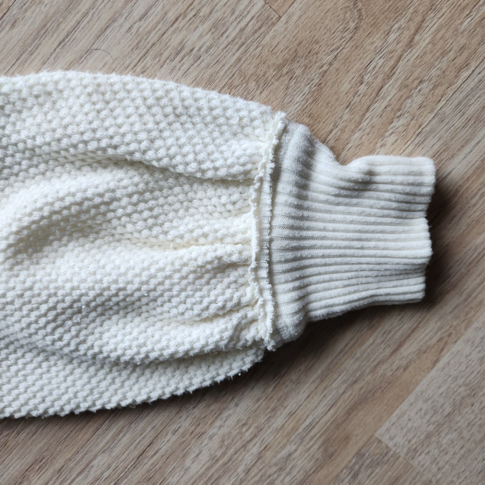 We The Free Shes A Keeper Tunic Sweater Long Sleeve Waffle Knit Ivory Women's M - Thumbnail 9