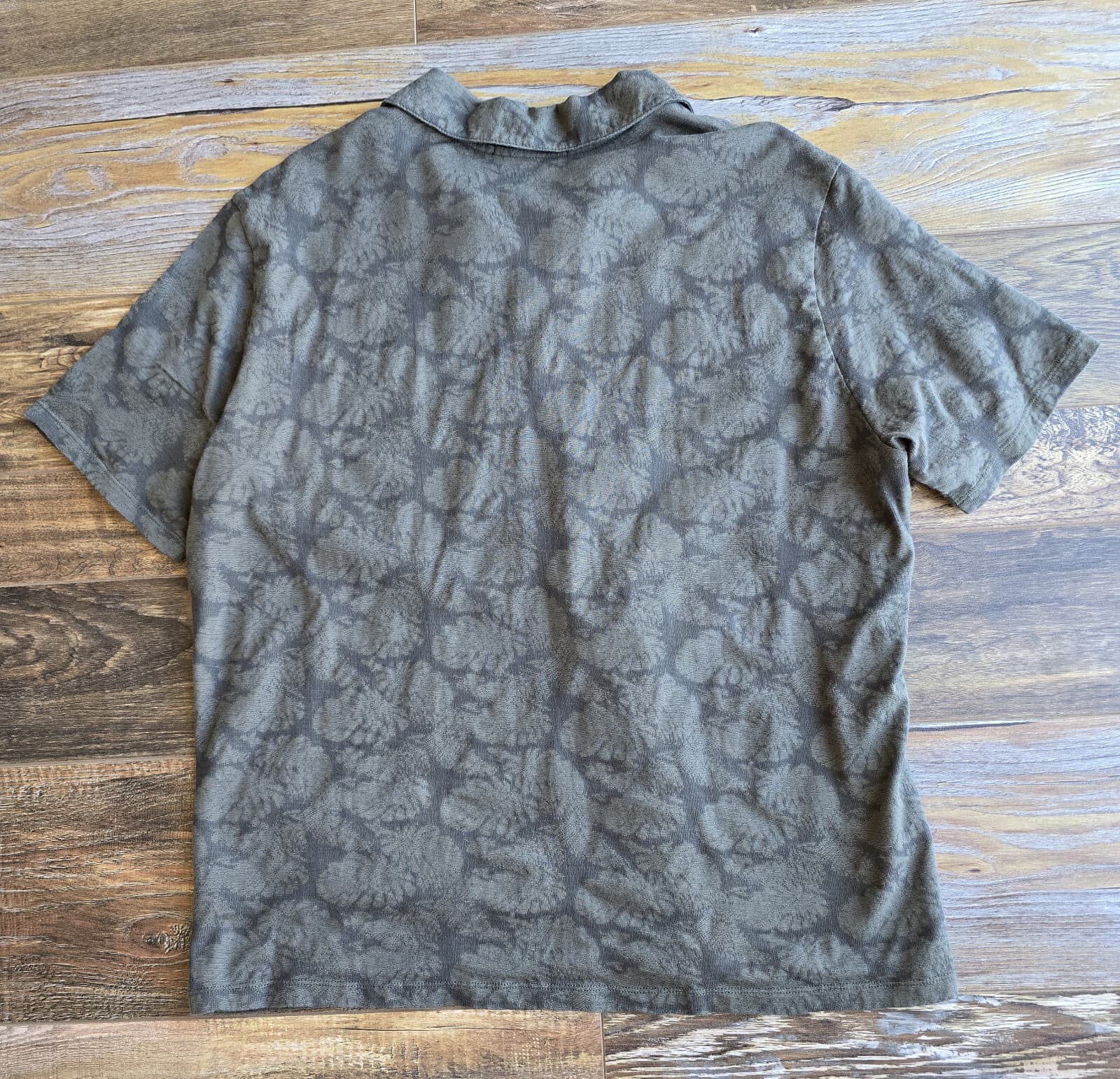 Robert Barakett Troy Open Collar Jacquard Polo Shirt Short Sleeve Green Mens XXL - Thumbnail 4