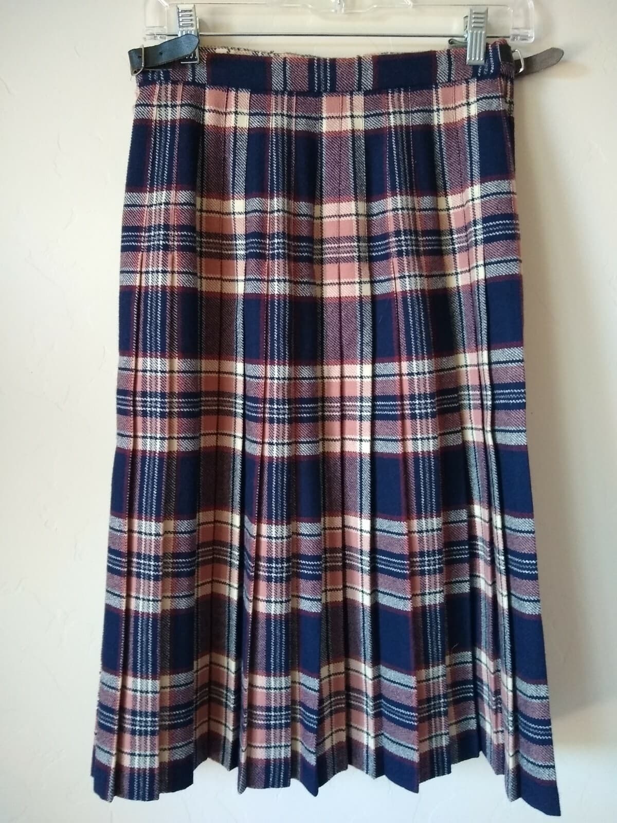Vintage Pitlochry Knitwear Scotland 100% Wool Wrap Skirt Plaid Multicolor Sz.14 - Thumbnail 6