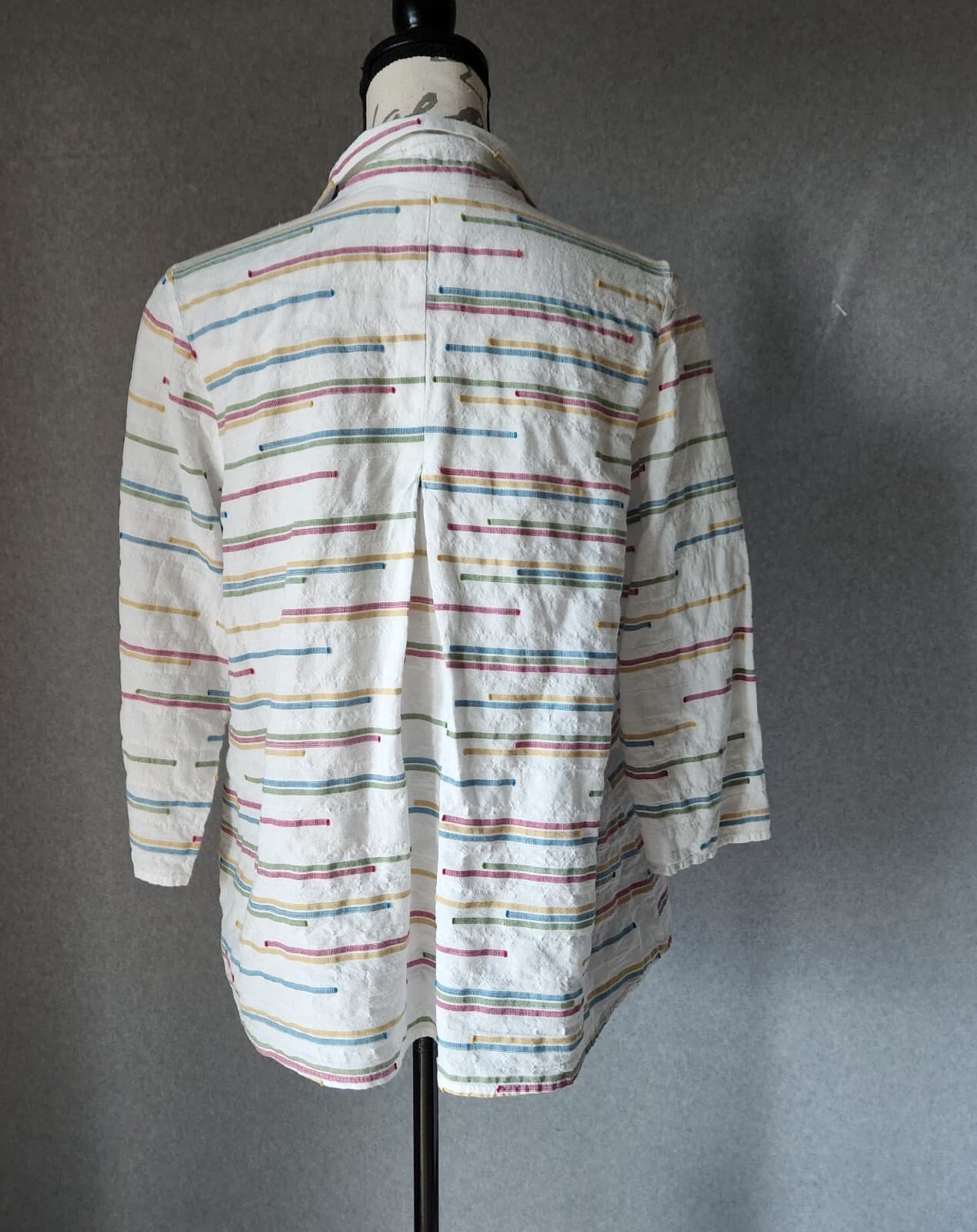Habitat Stripe Top Button-Down Pocket Short Sleeve Stretch Multicolor Women S - Thumbnail 4