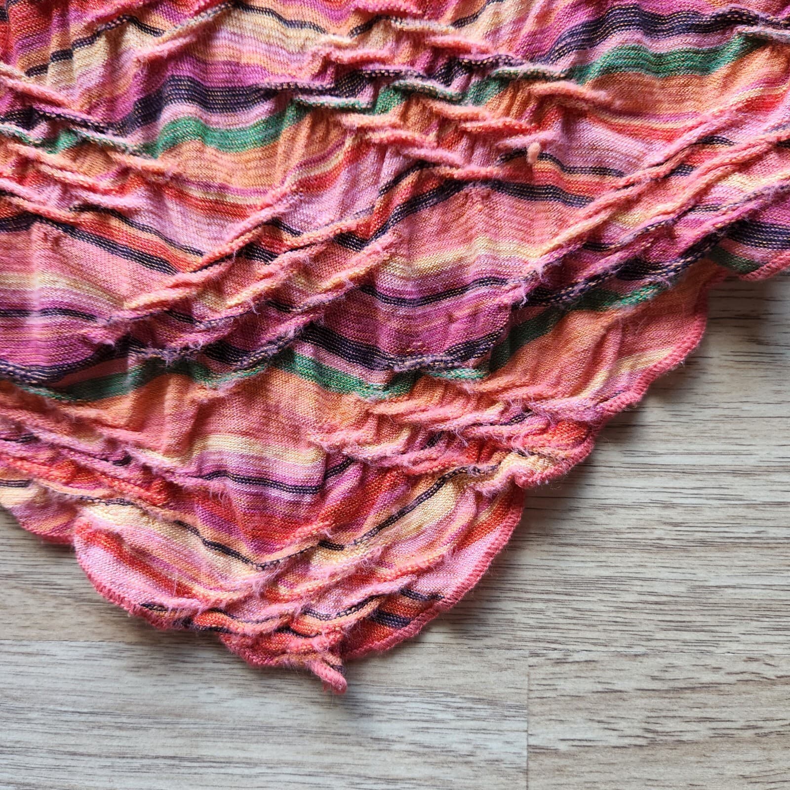 Sno Skins Hi-Low Tunic Knit Top 3/4 Sleeve Zig-Zag Multicolor Sz.M Made in USA - Thumbnail 6