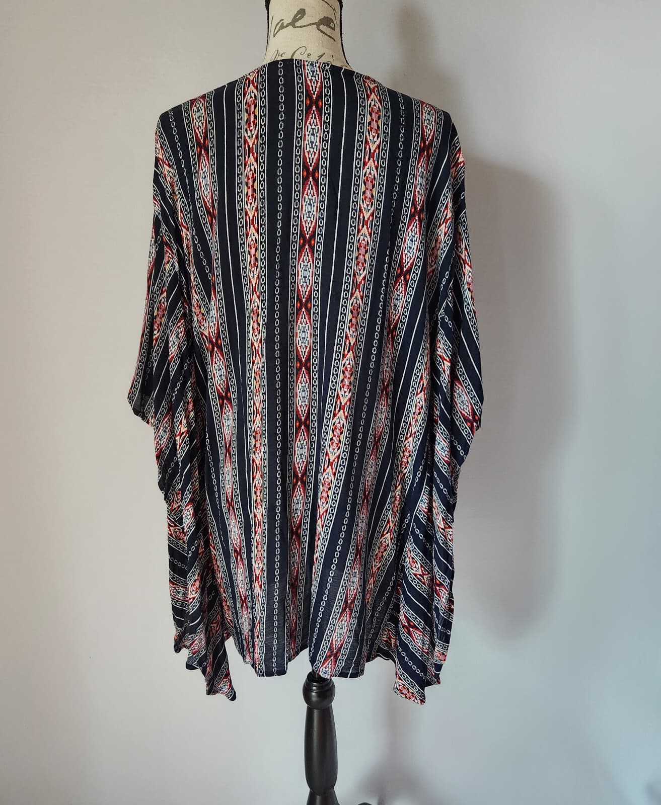 Umgee Aztec Southwest Butterfoy Sleeve Top Tassel Cotton Blend Multicolor Sz.M/L - Thumbnail 5