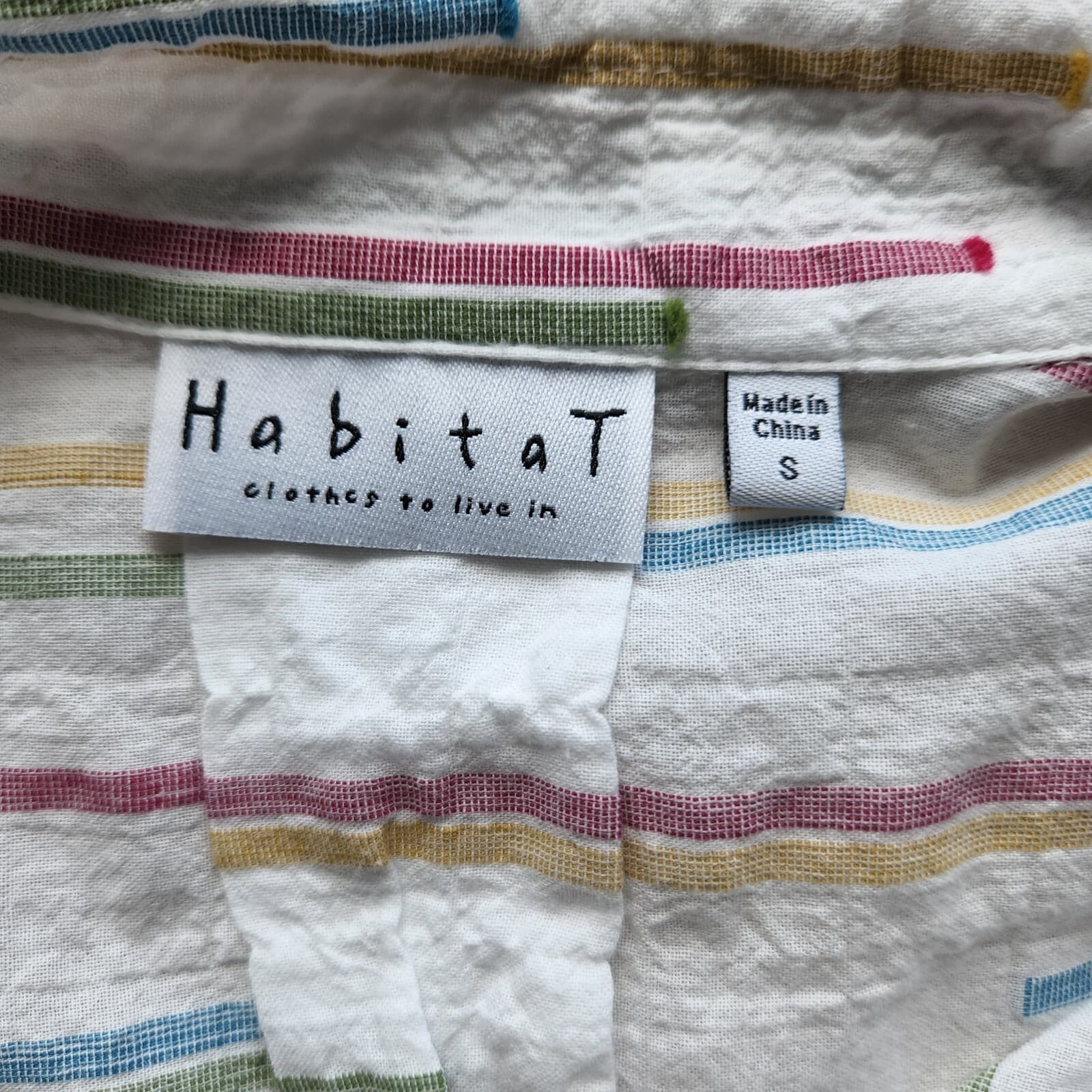 Habitat Stripe Top Button-Down Pocket Short Sleeve Stretch Multicolor Women S - Thumbnail 7