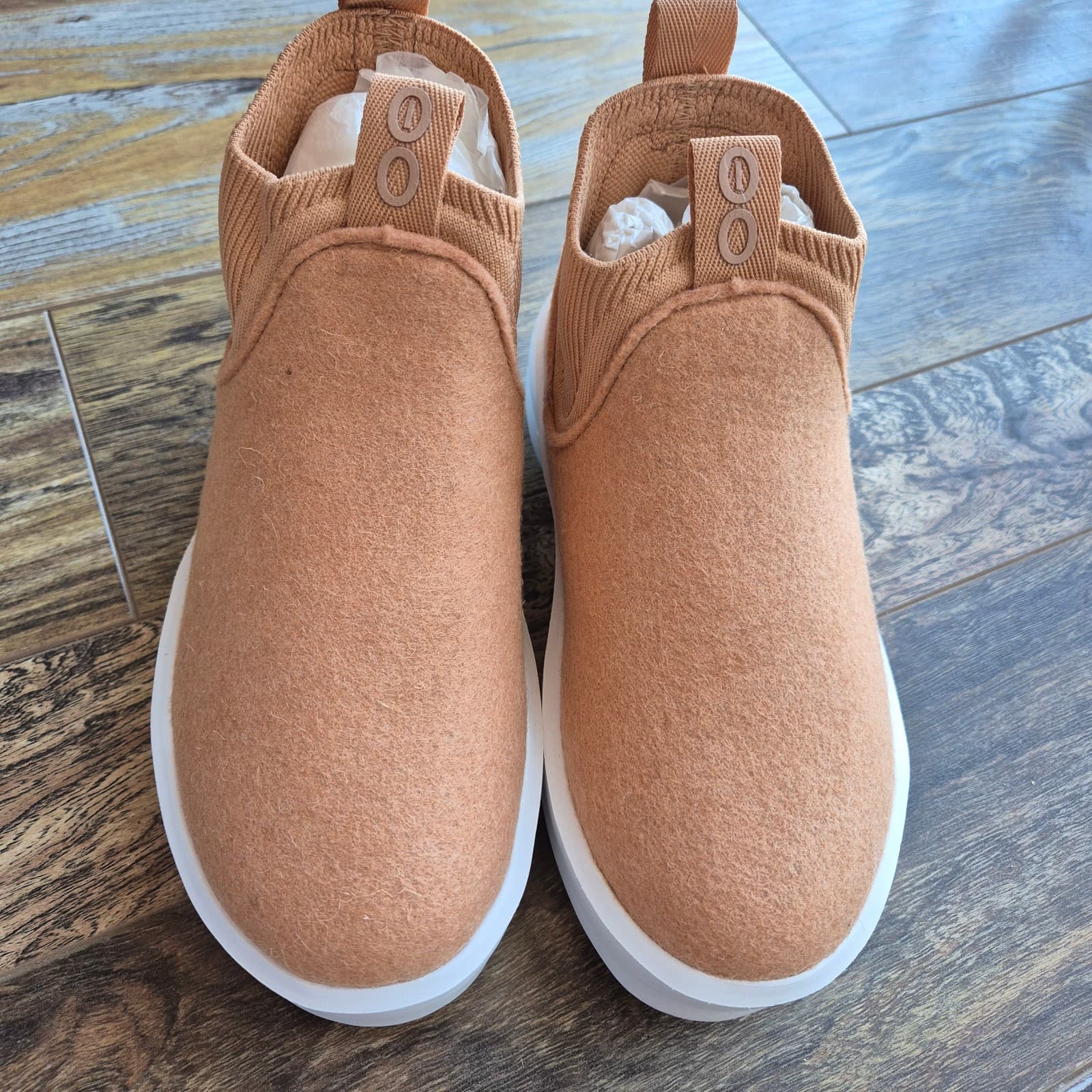 NEW OOFOS OOmega Londoner Women's 5 Ankle Boot Insulated Wool Blend Almond $160 - Thumbnail 7