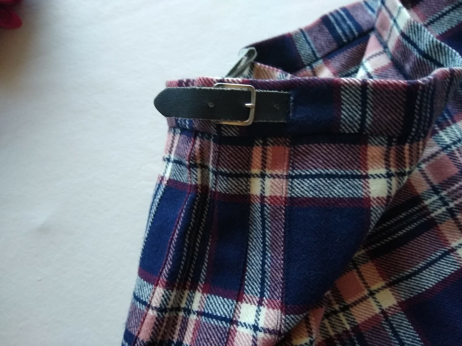 Vintage Pitlochry Knitwear Scotland 100% Wool Wrap Skirt Plaid Multicolor Sz.14 - Thumbnail 8