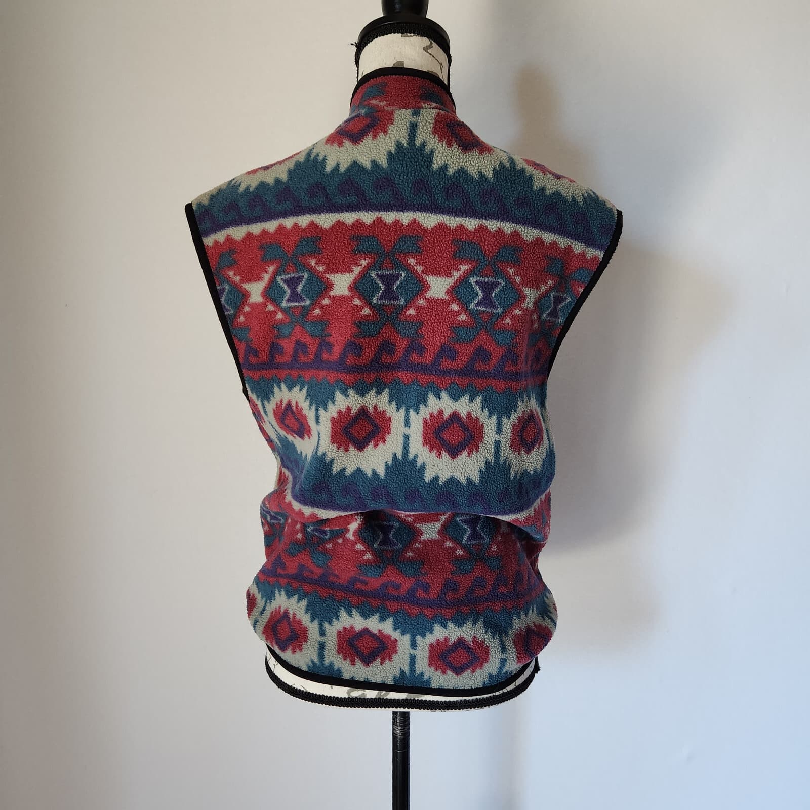 Vintage The North Face Southwest Aztec Fleece Vest Zip-Up Women's S Made in USA - Thumbnail 5