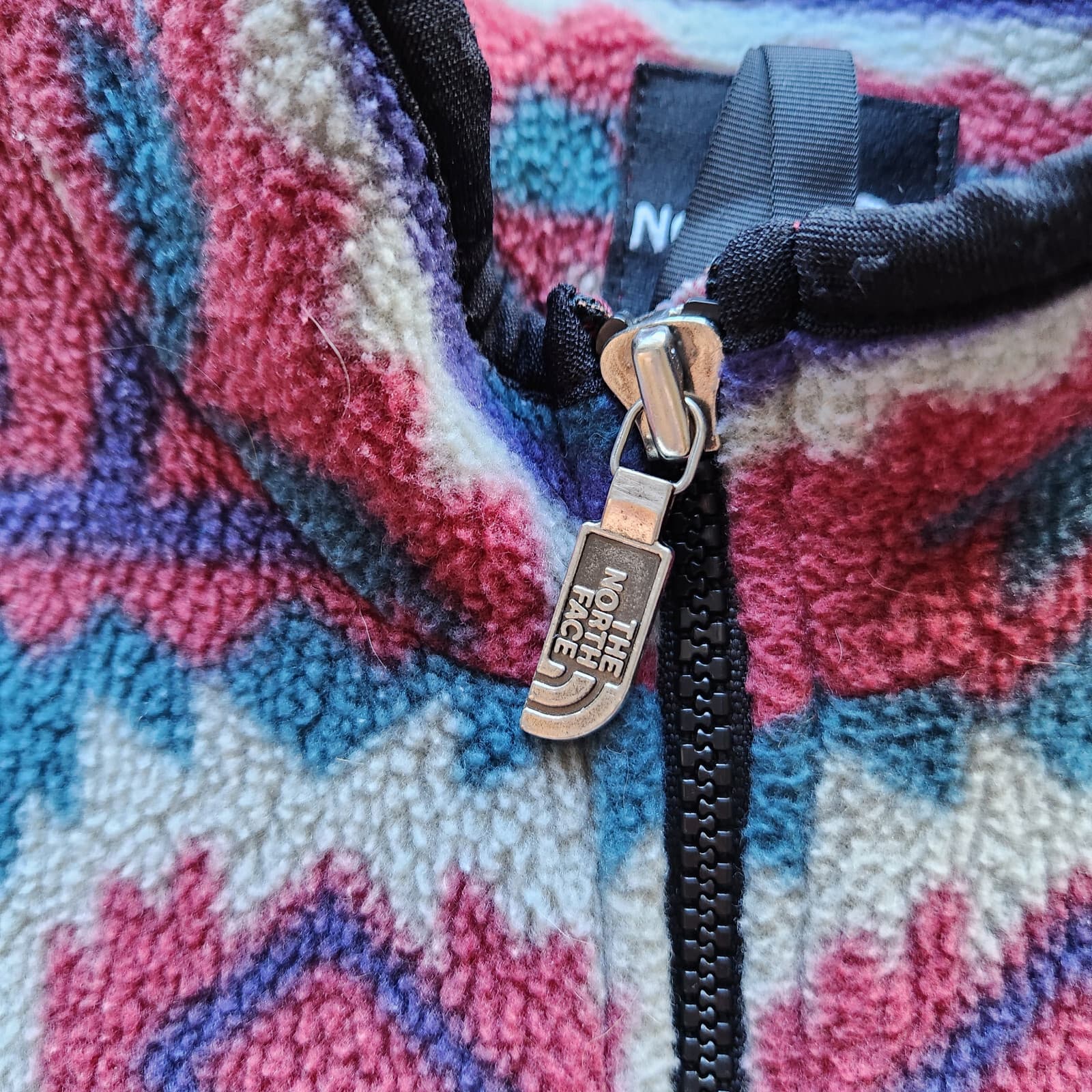 Vintage The North Face Southwest Aztec Fleece Vest Zip-Up Women's S Made in USA - Thumbnail 6