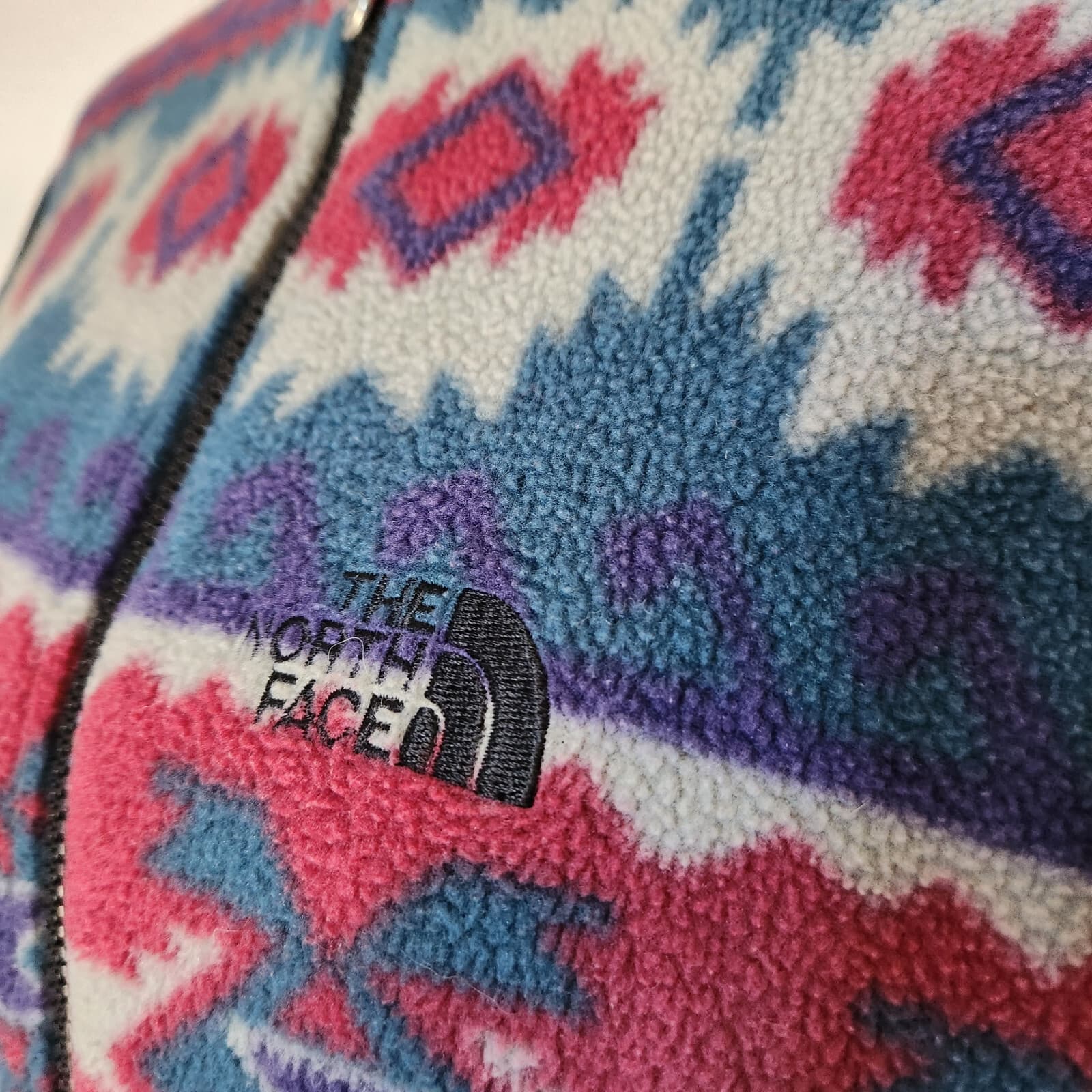 Vintage The North Face Southwest Aztec Fleece Vest Zip-Up Women's S Made in USA - Thumbnail 4