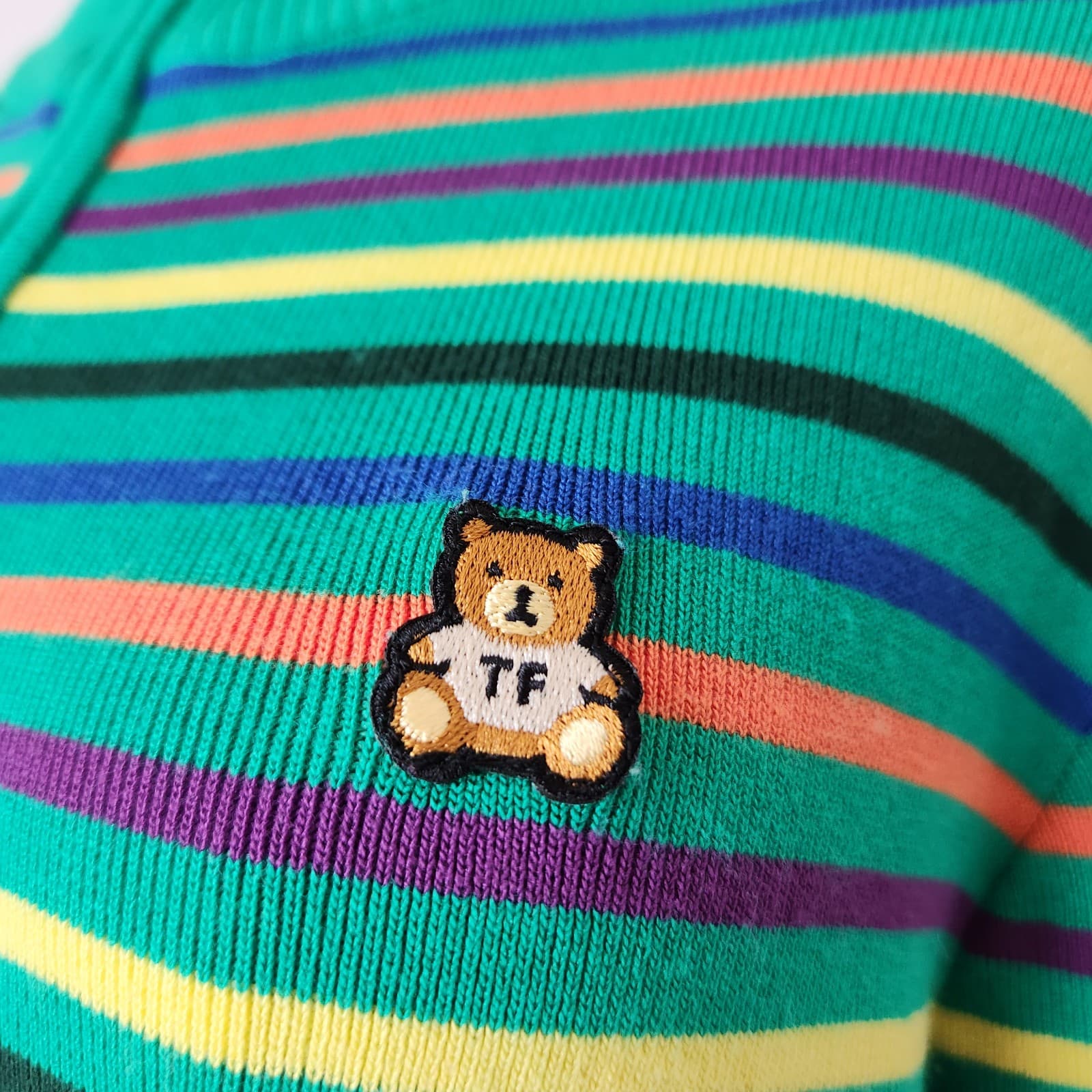 Teddy Fresh Multicolor Striped 1/4 Zip Sweater Mock Neck Viscose Blend Women's M - Thumbnail 5