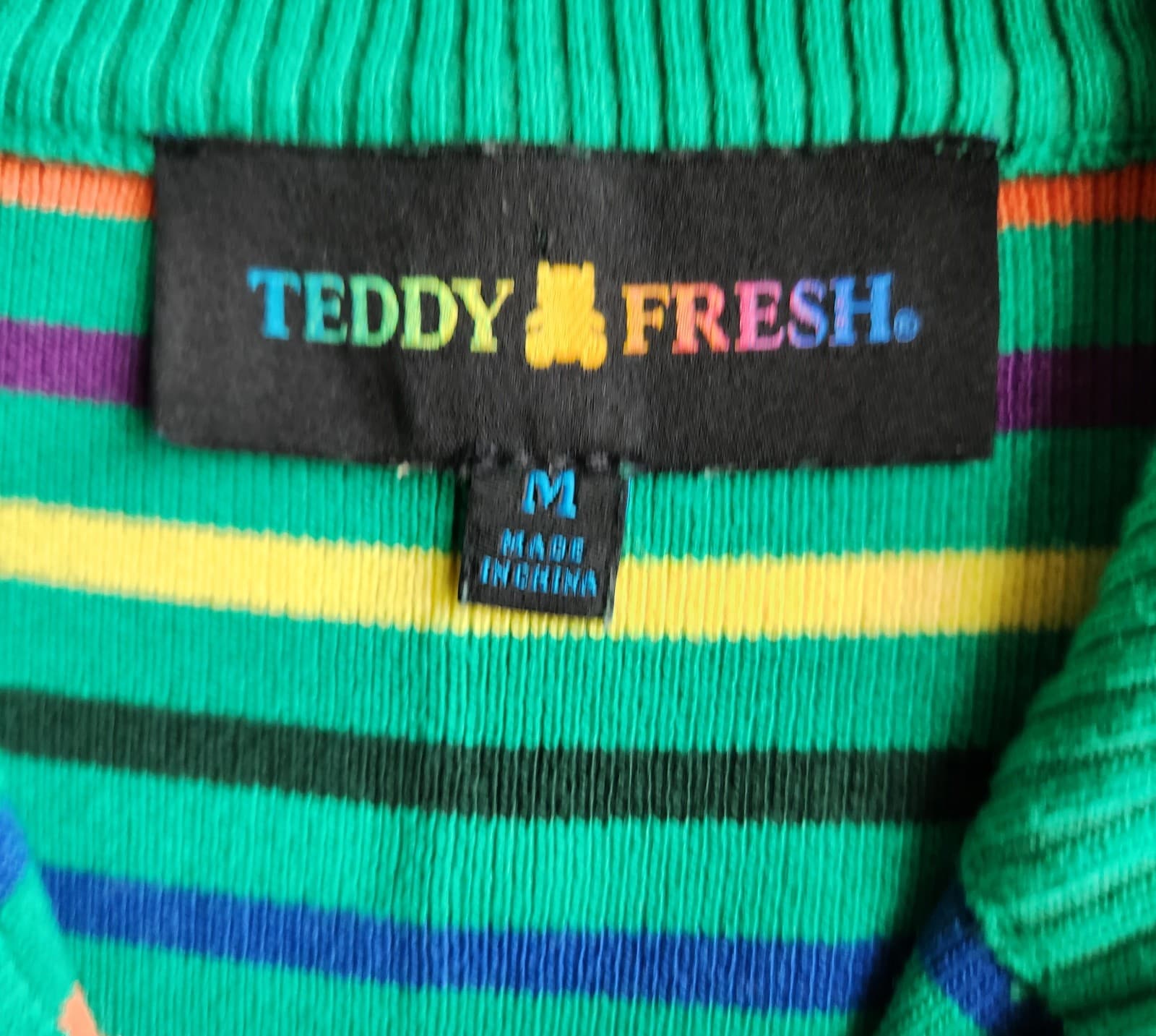 Teddy Fresh Multicolor Striped 1/4 Zip Sweater Mock Neck Viscose Blend Women's M - Thumbnail 8