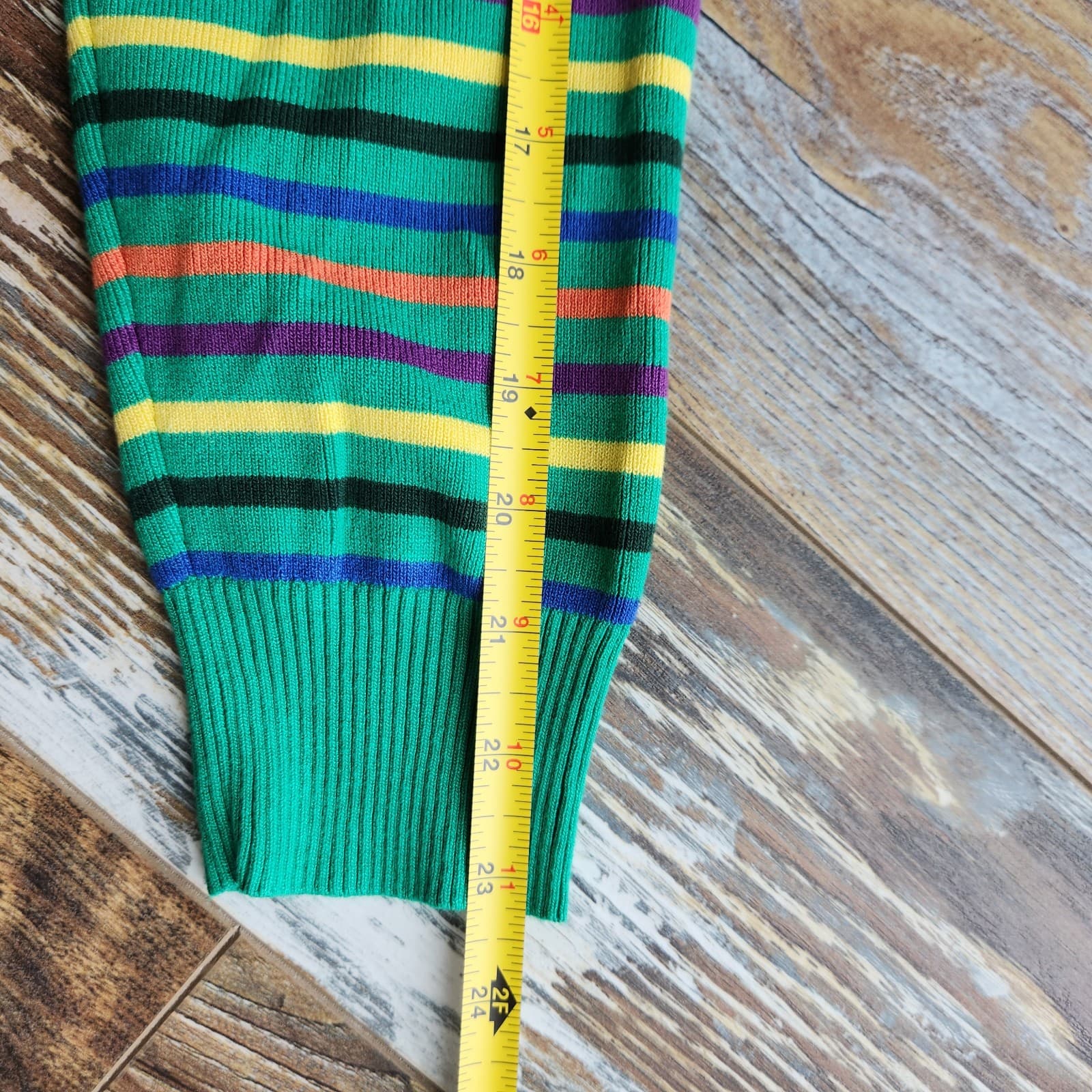 Teddy Fresh Multicolor Striped 1/4 Zip Sweater Mock Neck Viscose Blend Women's M - Thumbnail 11