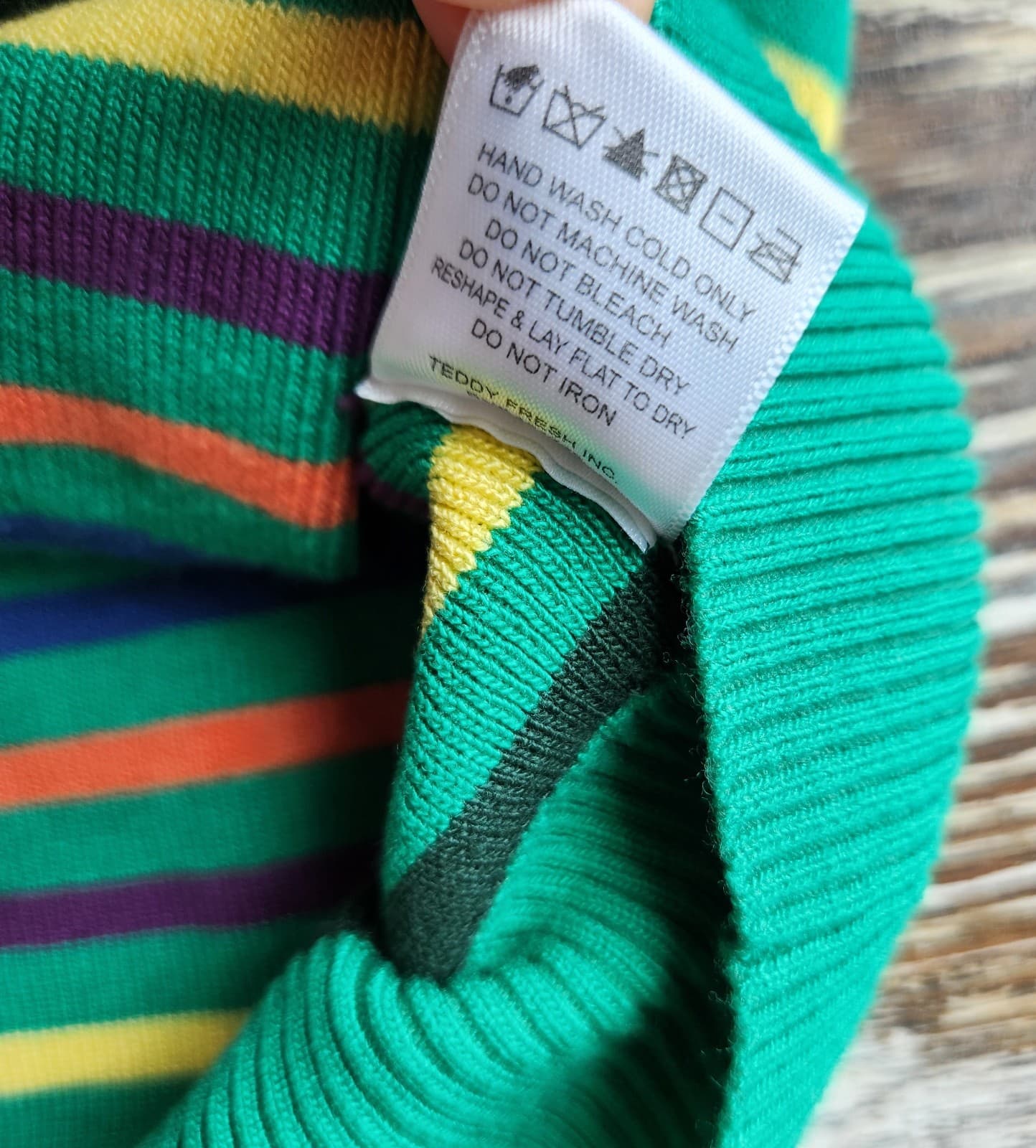 Teddy Fresh Multicolor Striped 1/4 Zip Sweater Mock Neck Viscose Blend Women's M - Thumbnail 10
