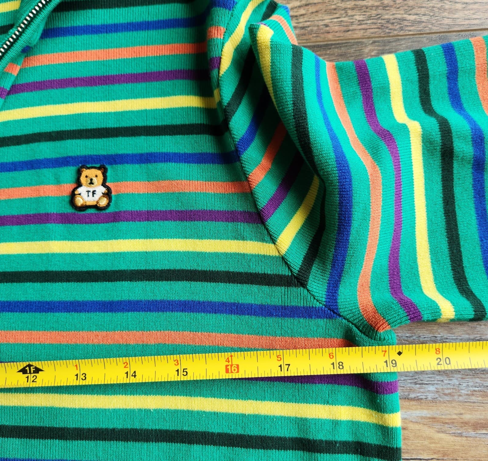 Teddy Fresh Multicolor Striped 1/4 Zip Sweater Mock Neck Viscose Blend Women's M - Thumbnail 12
