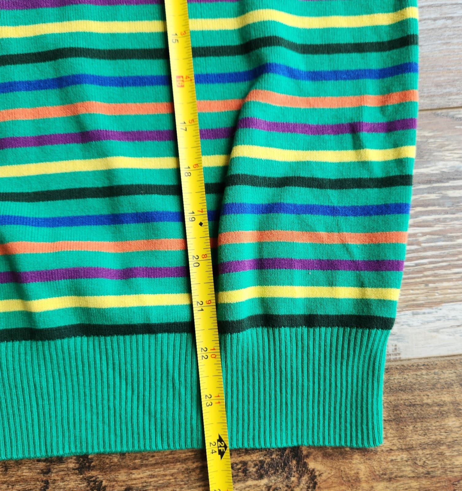 Teddy Fresh Multicolor Striped 1/4 Zip Sweater Mock Neck Viscose Blend Women's M - Thumbnail 13