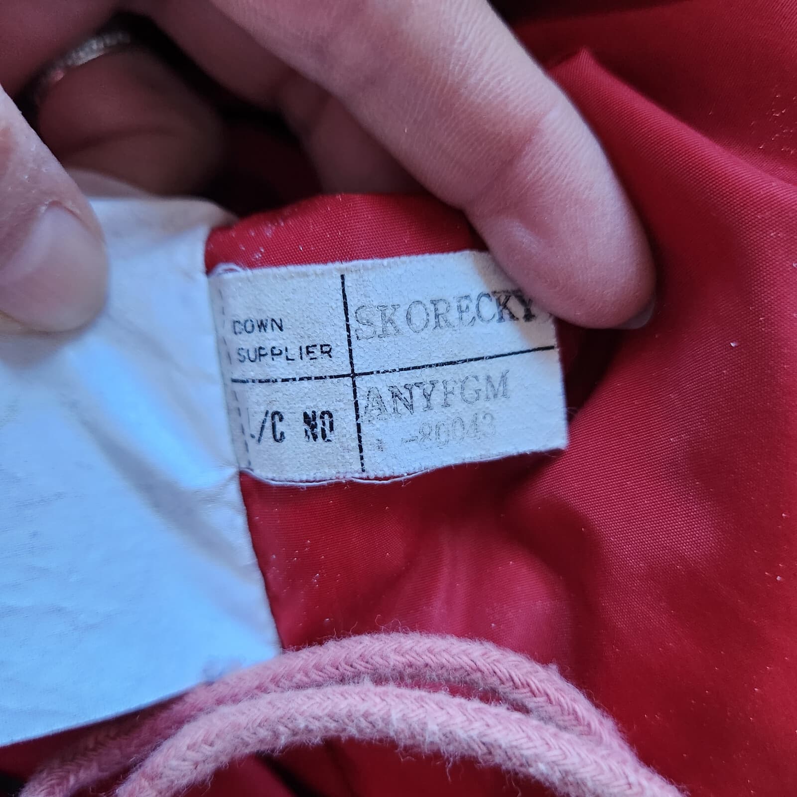 Vintage Camel Goose Down Feathers Puffer Jacket Men Medium Zip/Snap Pocket Red - Thumbnail 10