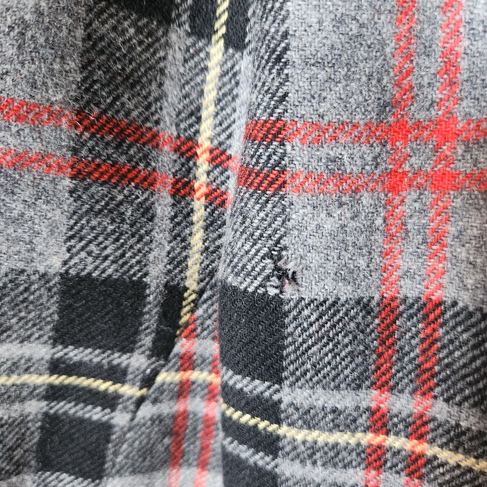 Vintage'50s Pendleton Wool Plaid Blazer Velvet-Collar Multicolor Women 18 USA - Thumbnail 12