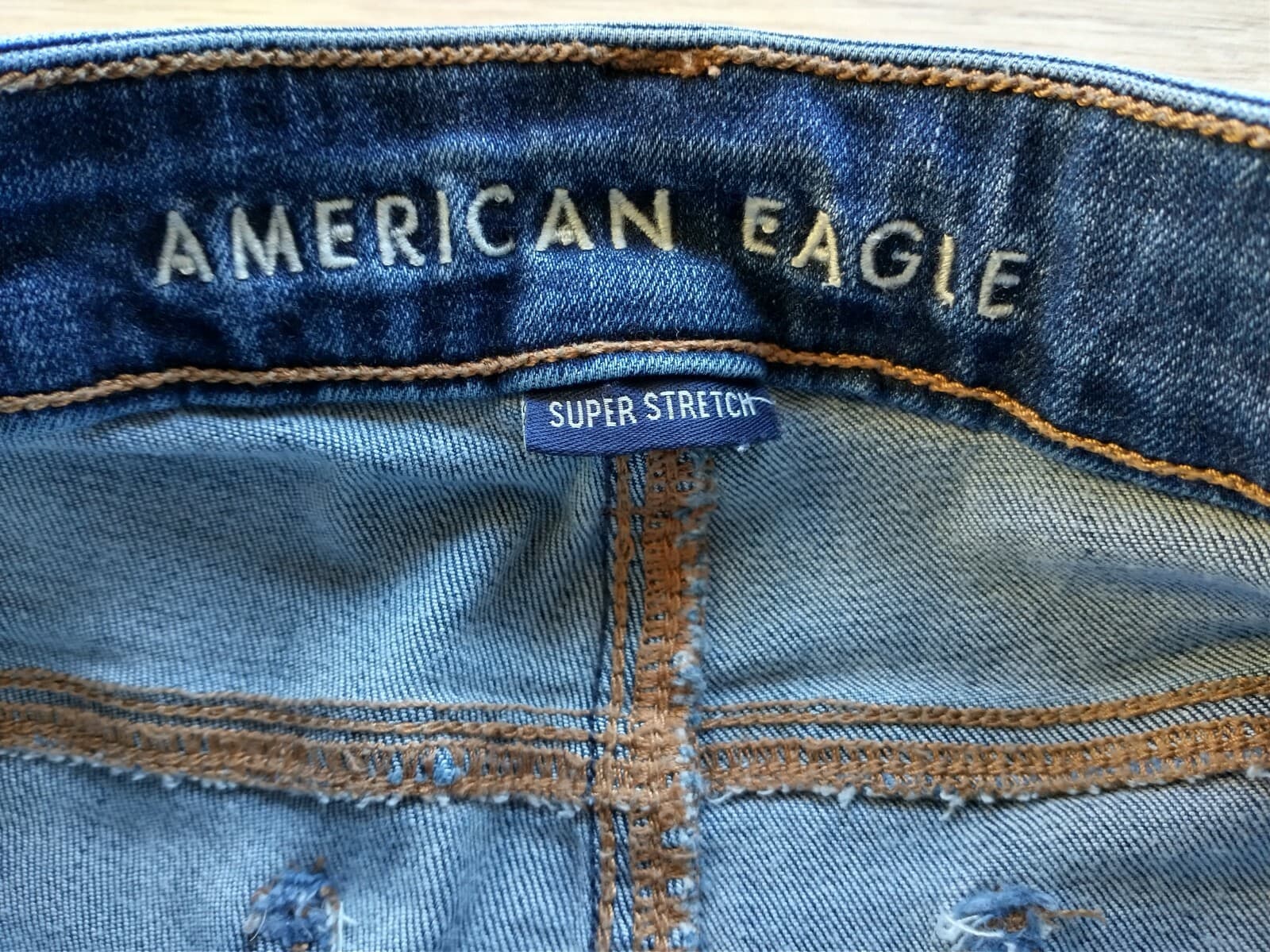 American Eagle Jegging Super Stretch Skinny Jeans Medium Wash Blue Women Sz.6 - Thumbnail 6