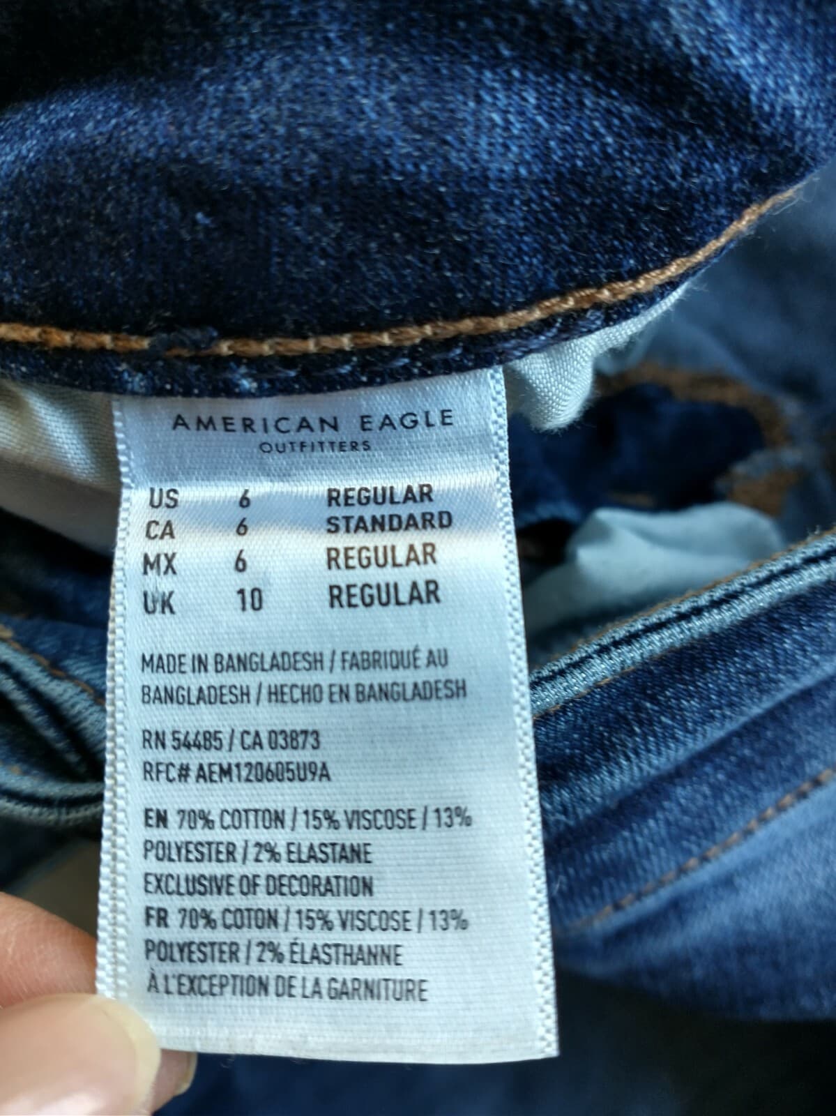 American Eagle Jegging Super Stretch Skinny Jeans Medium Wash Blue Women Sz.6 - Thumbnail 7