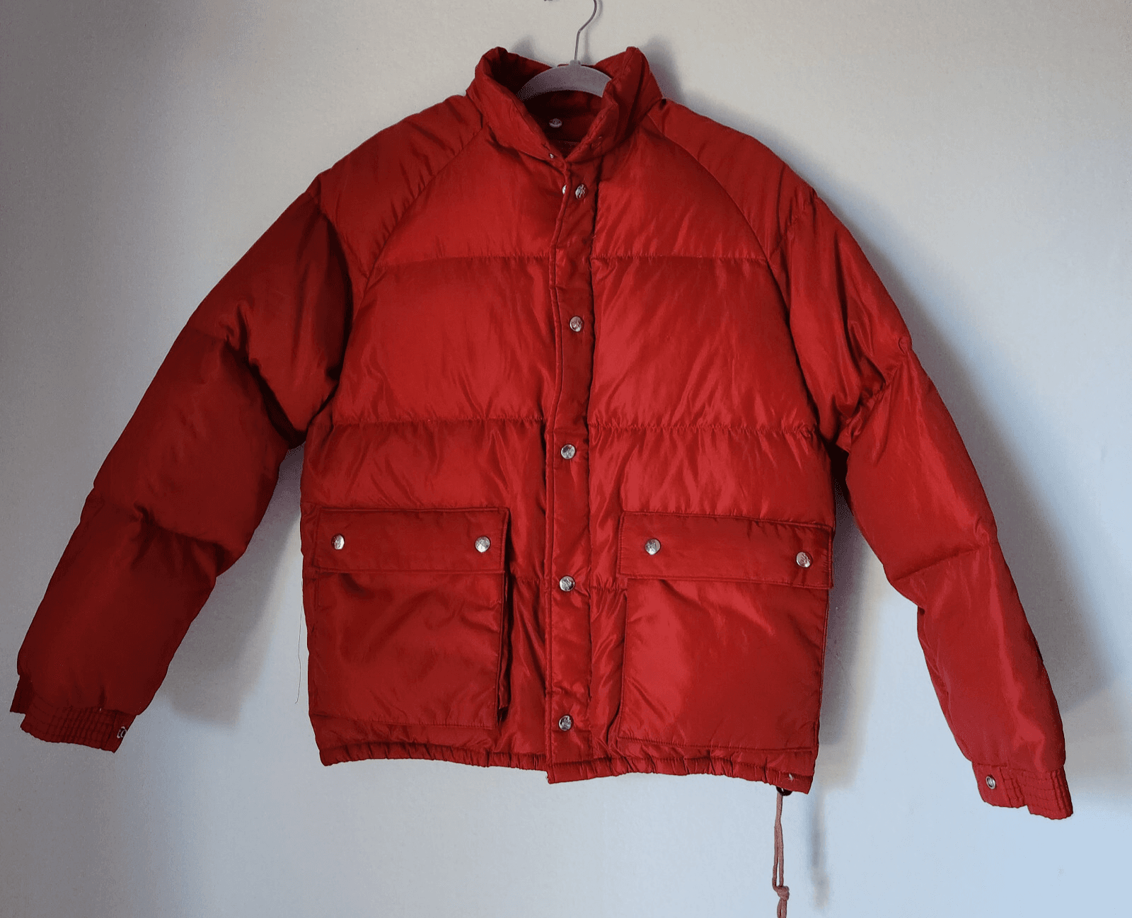 Vintage Camel Goose Down Feathers Puffer Jacket Men Medium Zip/Snap Pocket Red - Thumbnail 2