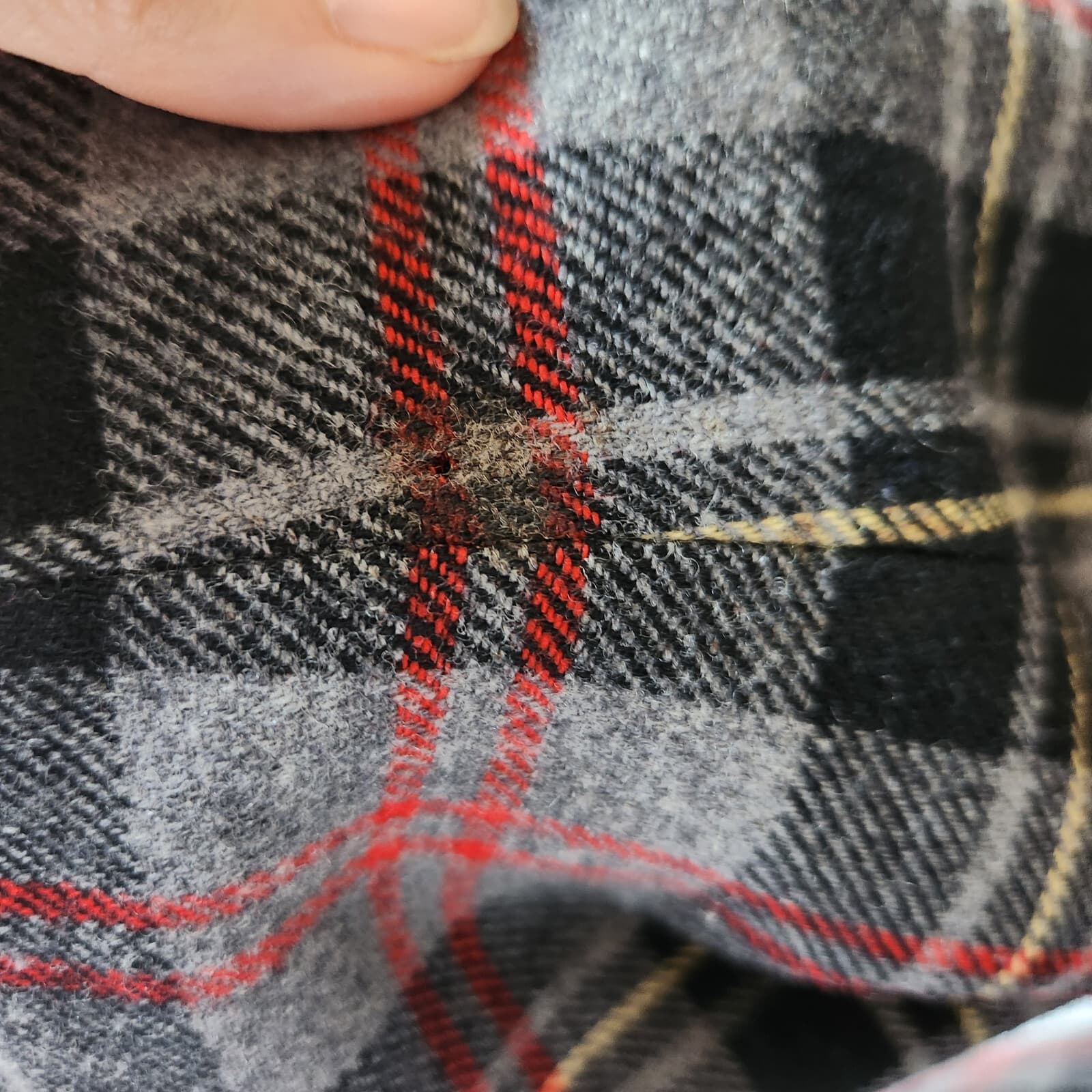 Vintage'50s Pendleton Wool Plaid Blazer Velvet-Collar Multicolor Women 18 USA - Thumbnail 10