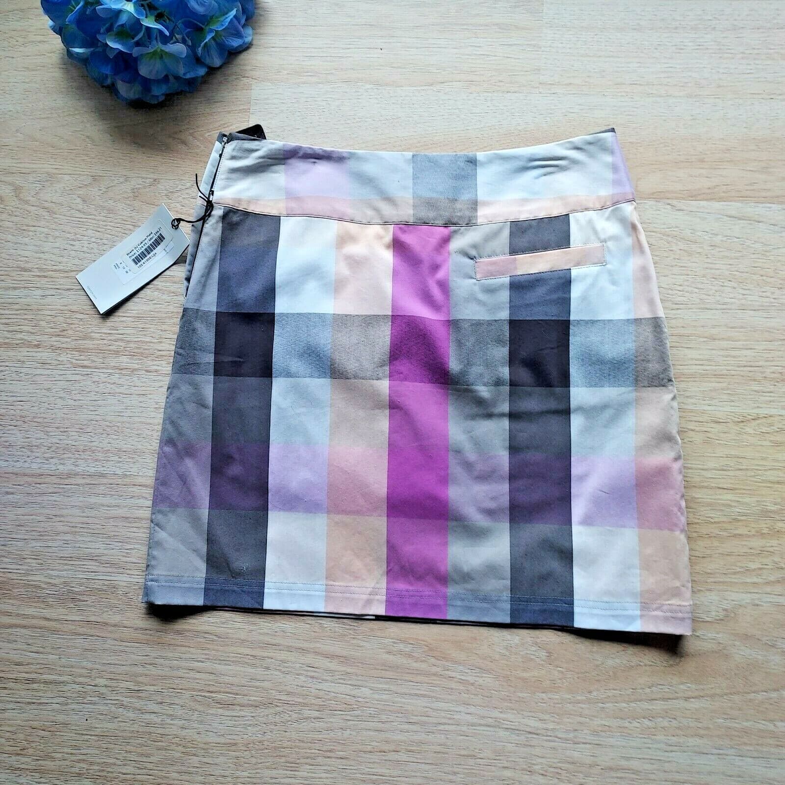 NWT Lija Cubism Plaid Activewear Golf Skort Zip Multicolor Women Sz.8 $125 - Thumbnail 3