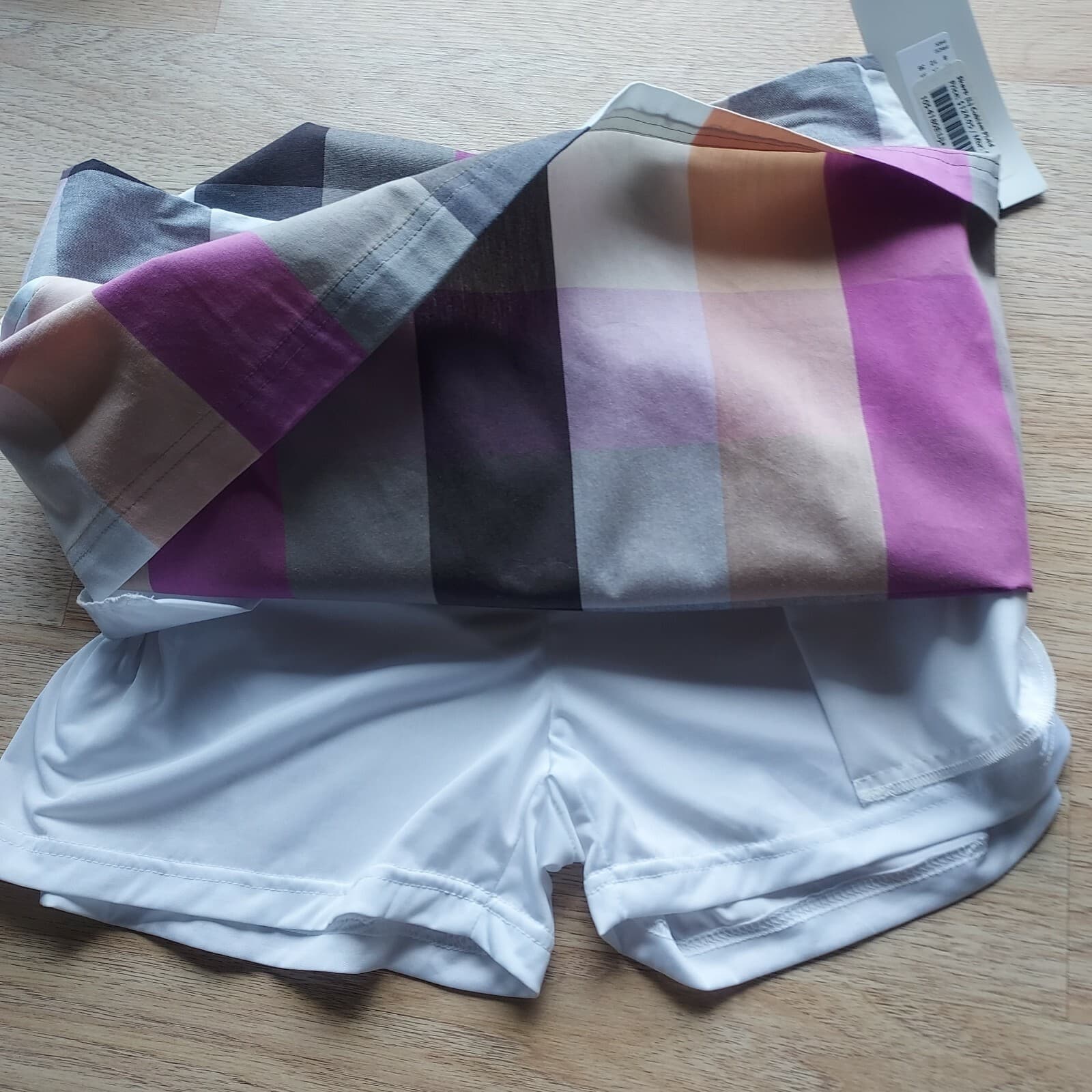 NWT Lija Cubism Plaid Activewear Golf Skort Zip Multicolor Women Sz.8 $125 - Thumbnail 5