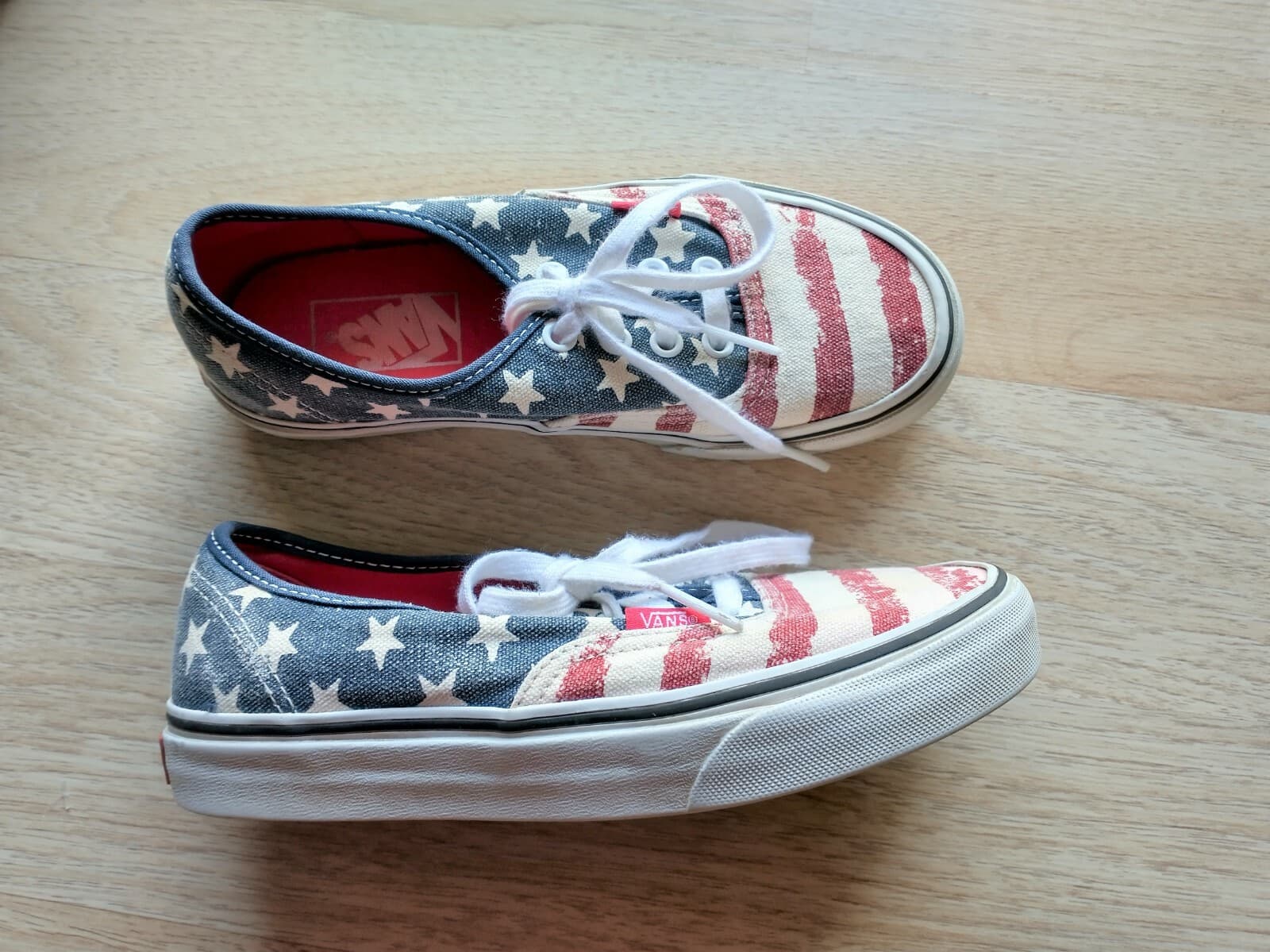 Vans Authentic Americana US Flag Unisex Canvas Shoes Sneakers Lace Sz.US M4 W5.5 - Thumbnail 3