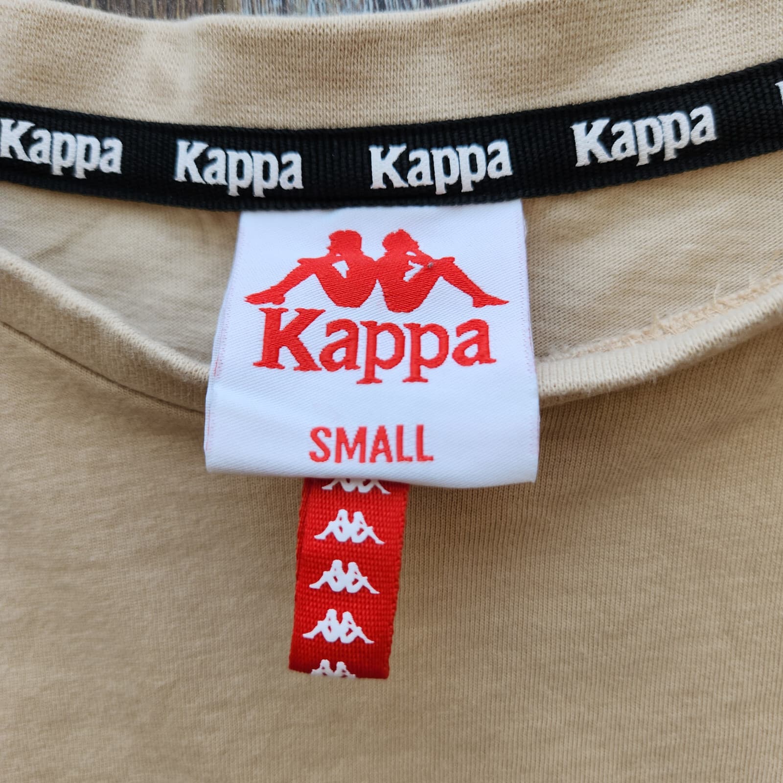 Kappa Authentic Ruiz Logo Spell-On Long Sleeve T-Shirt Crew Neck Beige Men's S - Thumbnail 9