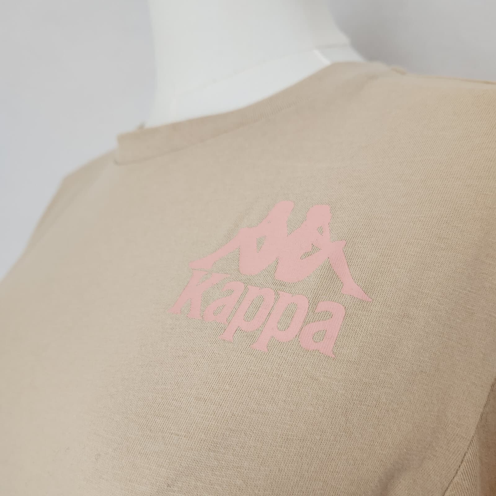 Kappa Authentic Ruiz Logo Spell-On Long Sleeve T-Shirt Crew Neck Beige Men's S - Thumbnail 6