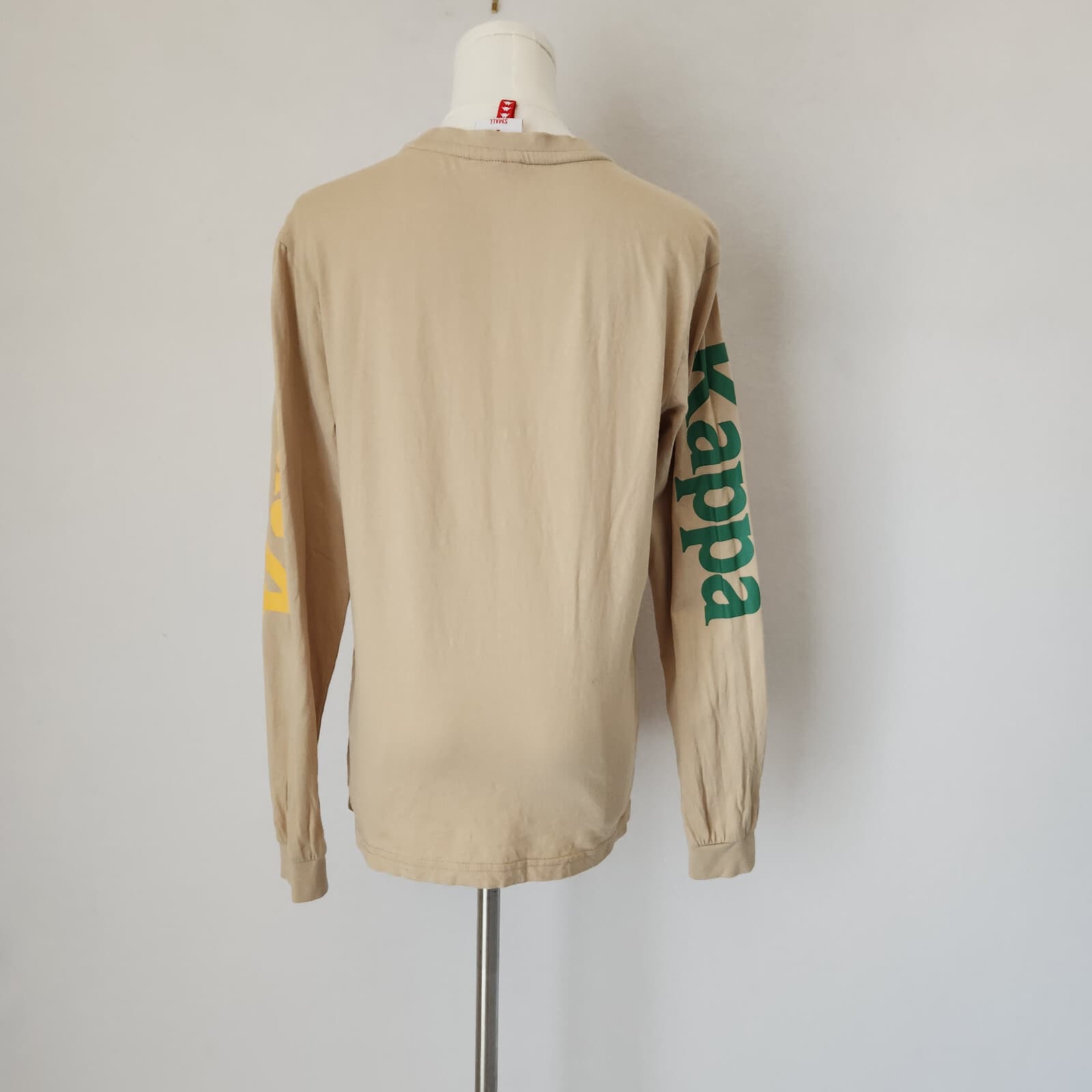 Kappa Authentic Ruiz Logo Spell-On Long Sleeve T-Shirt Crew Neck Beige Men's S - Thumbnail 8